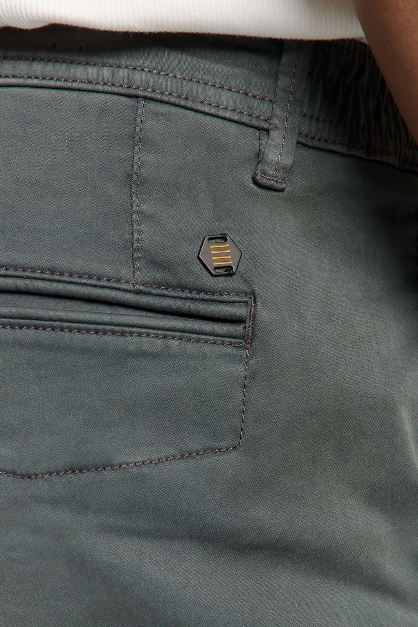 SHORT CHINO GARMENT DYED TWILL STRETCH DARK STEEL 7