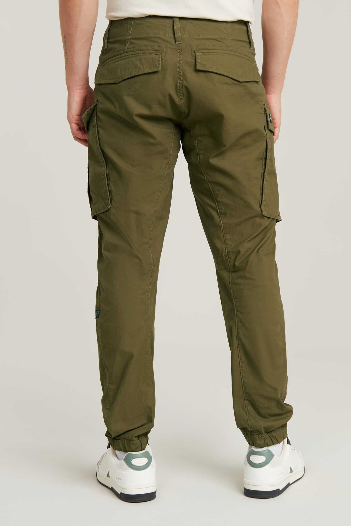 CARGO 3D REGULAR TAPERED CUFFED PANTS DARK OLIVE 3