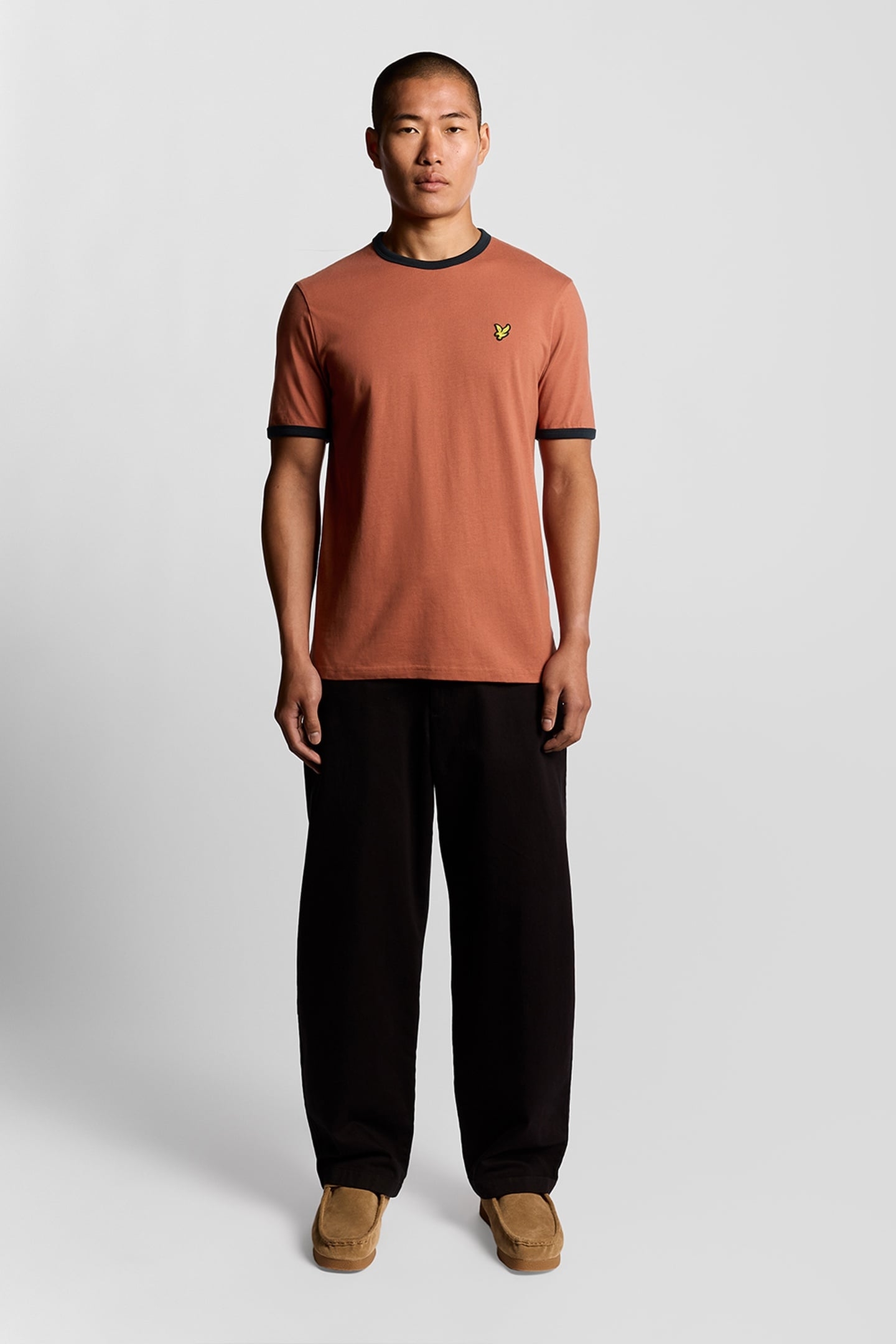 RINGER T-SHIRT BRICK/DARK NAVY 1