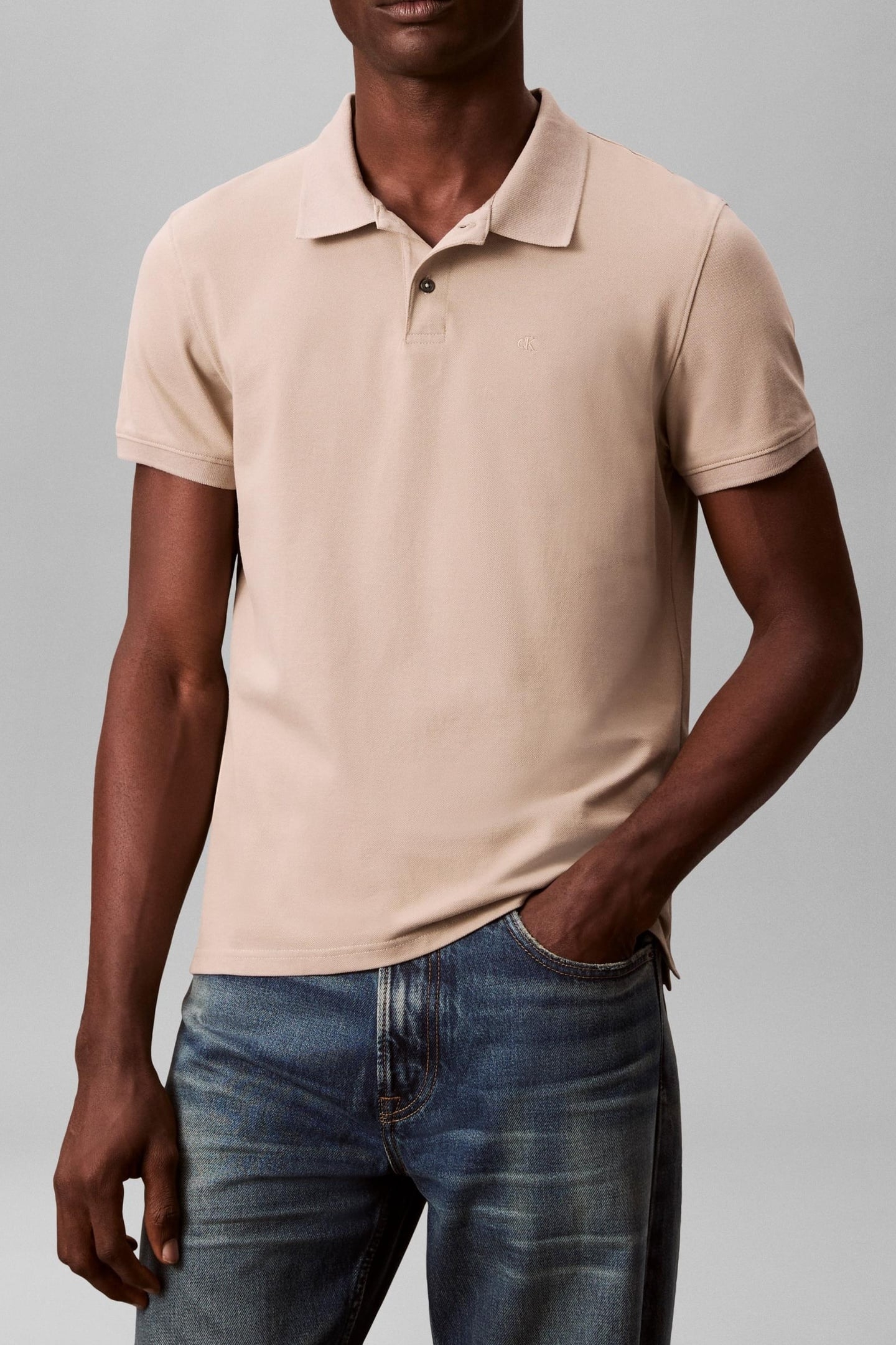 SS SLIM REFINED PIQUE TEE ANCIENT MARBLE 1