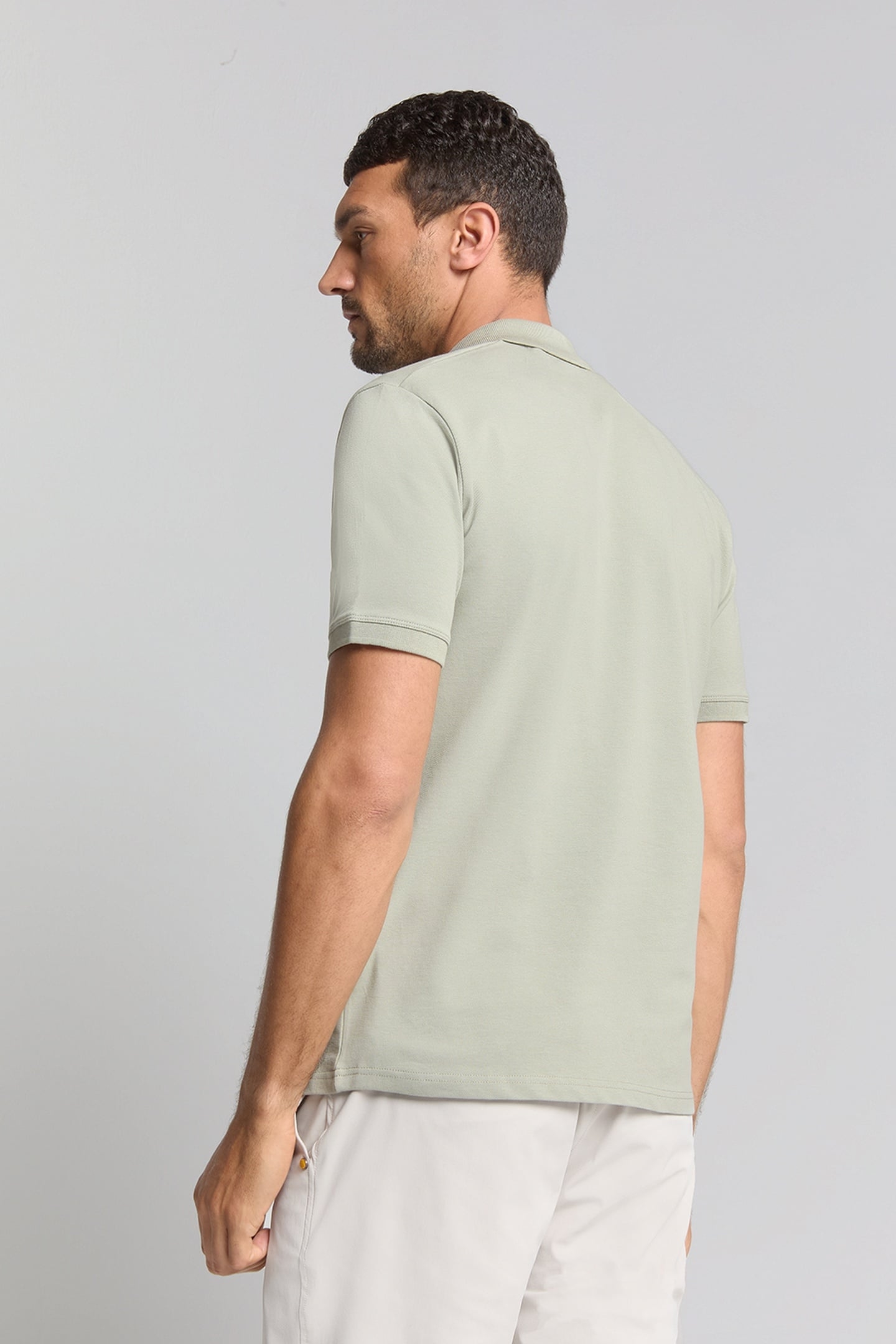 POLO PIQUE SOLID STRETCH SMOKE 7