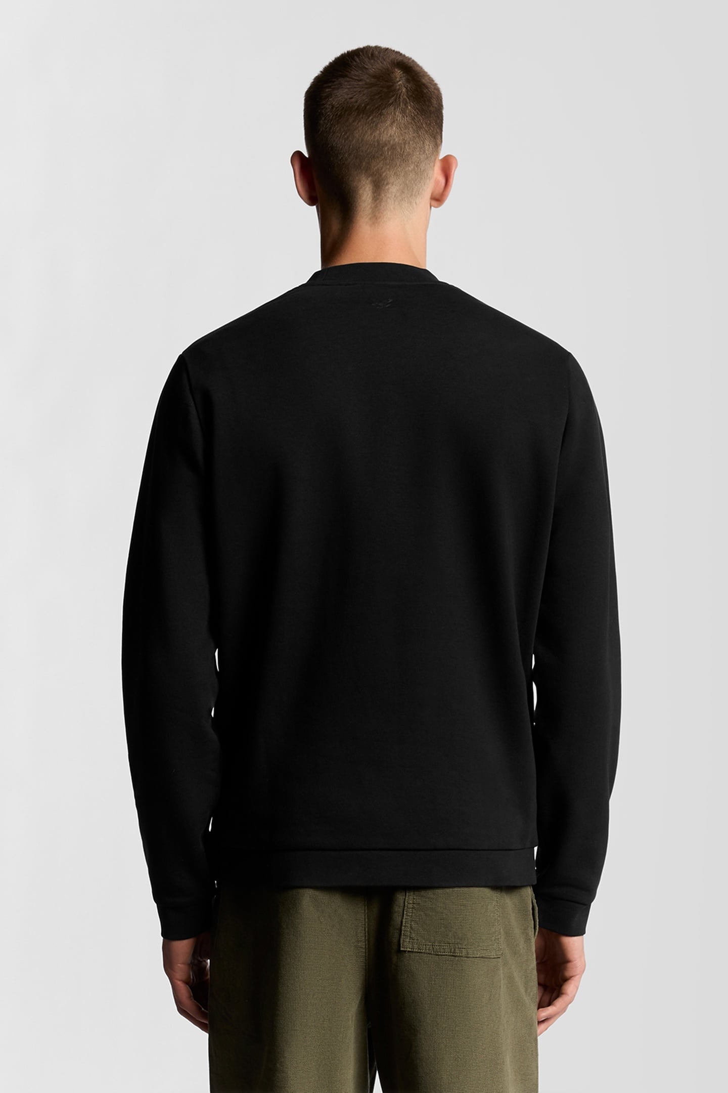 LOGO BRUSHBACK CREW NECK JUMPER JET BLACK 3