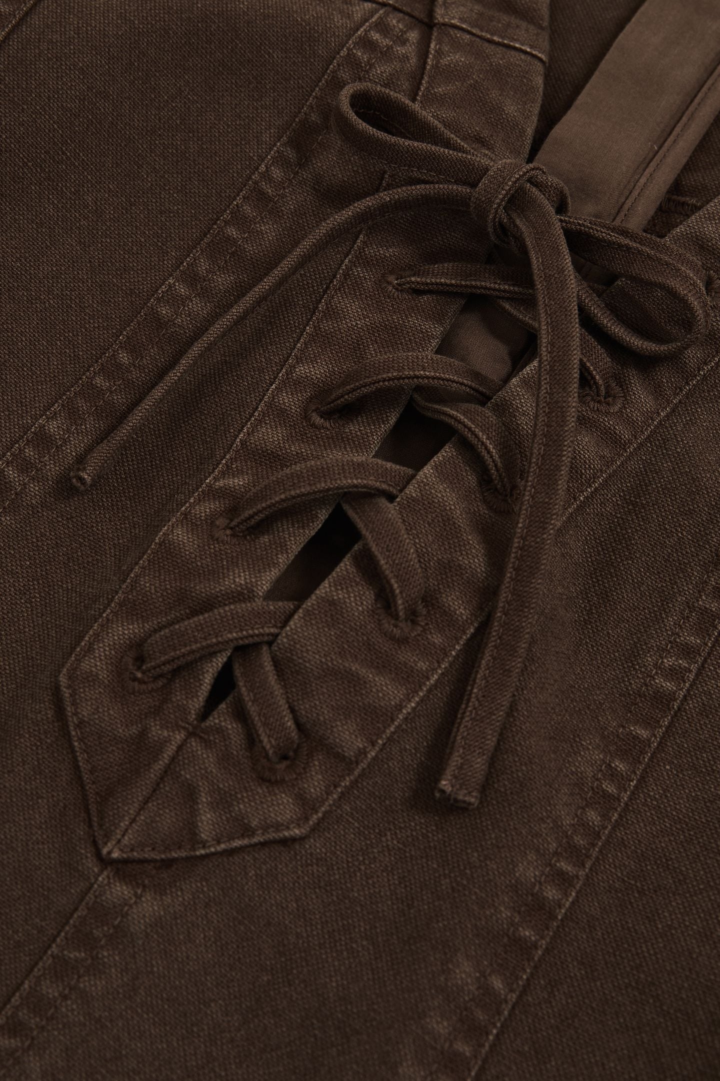 LACE UP SHIFT DRESS CHOCOLATE 5