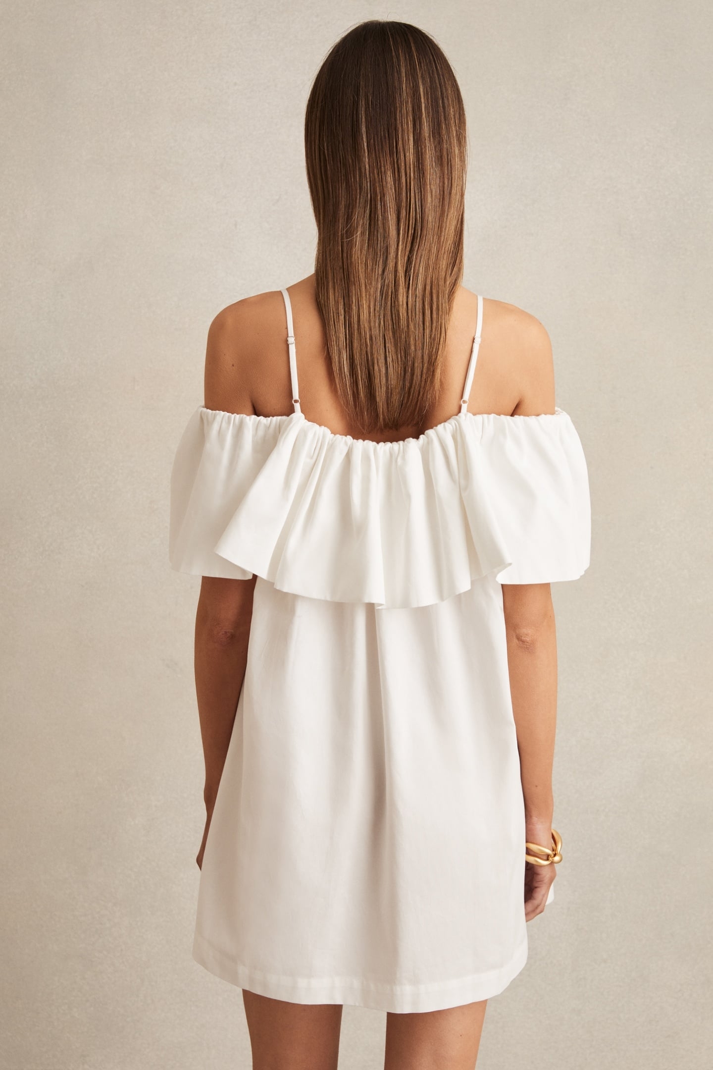 OFF THE SHOULDER DRESS IVORY CREAM 3