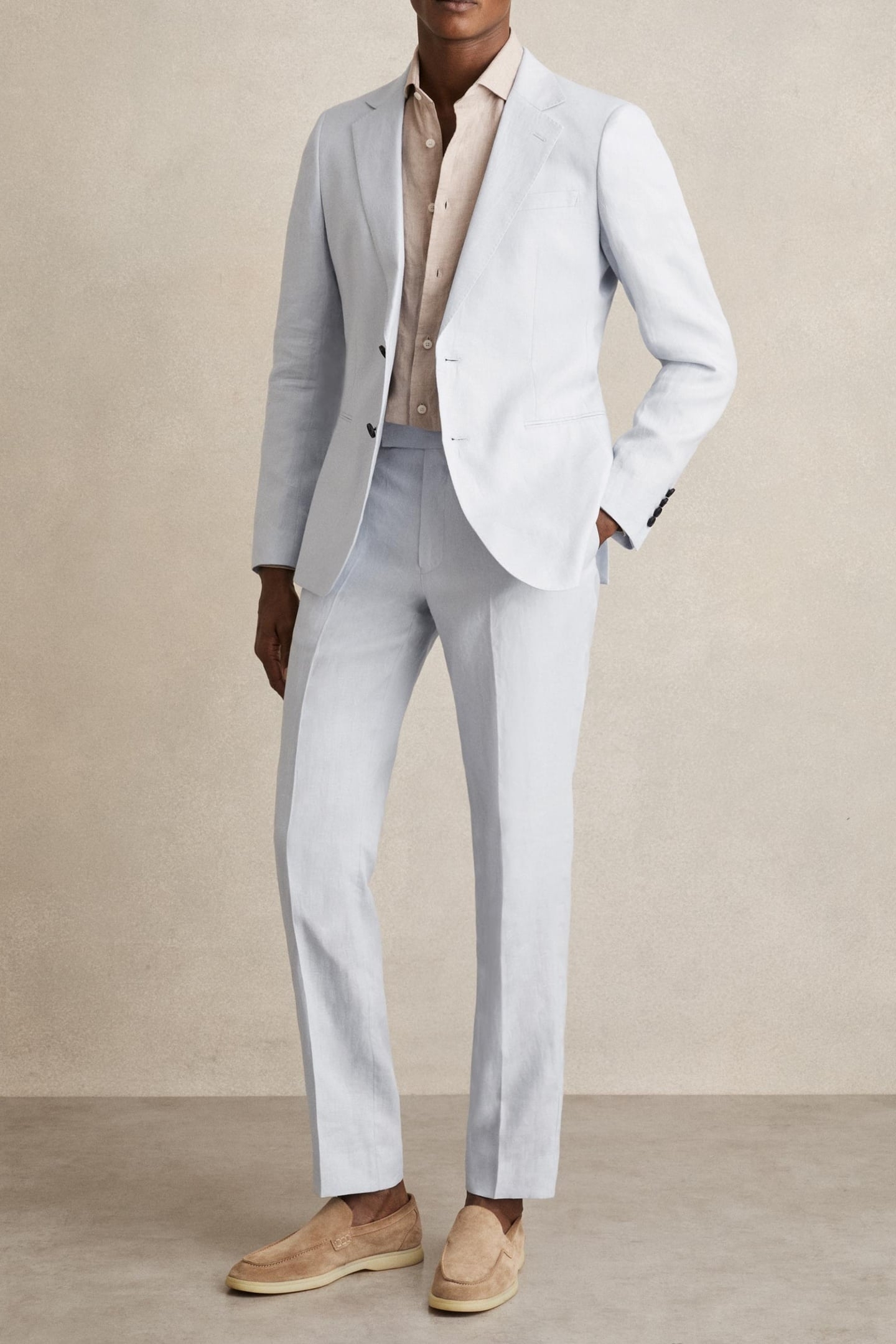 LINEN MIXER TROUSER SOFT BLUE 1