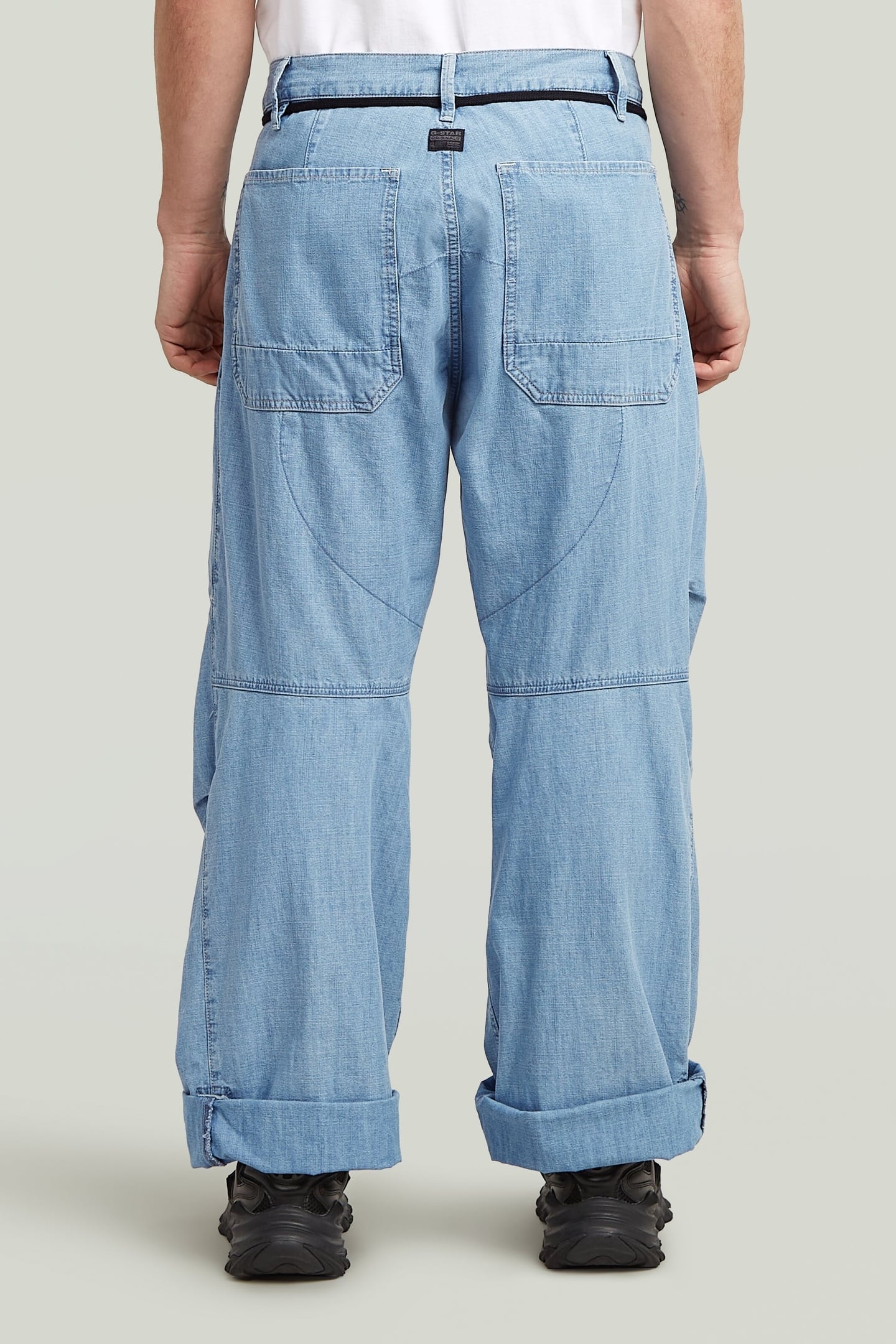 PLEATED 3D DENIM PANT FADED BREEZE 3