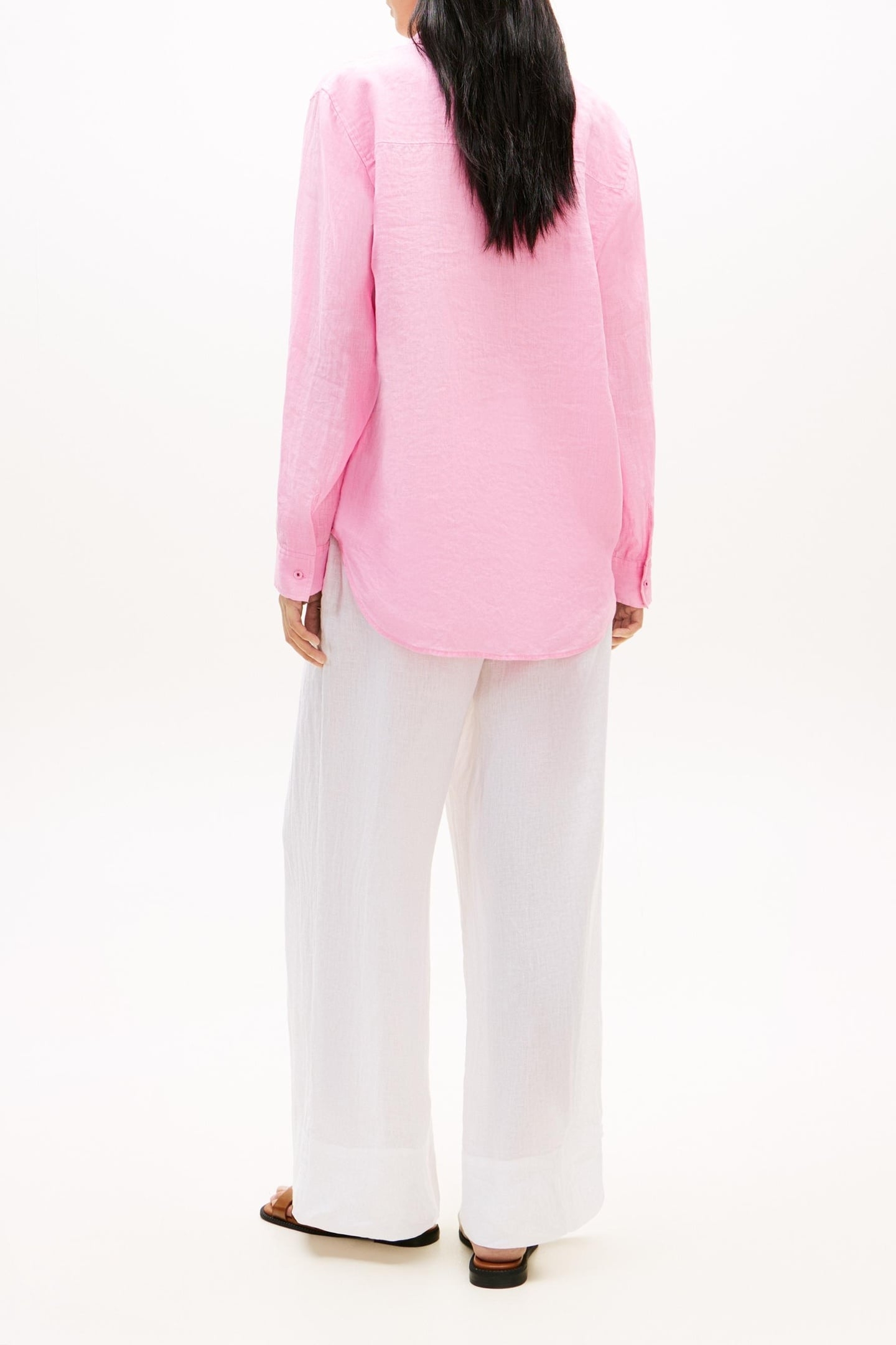 ESSENTIAL LINEN RELAXED LS SHIRT ROSE PETAL 2