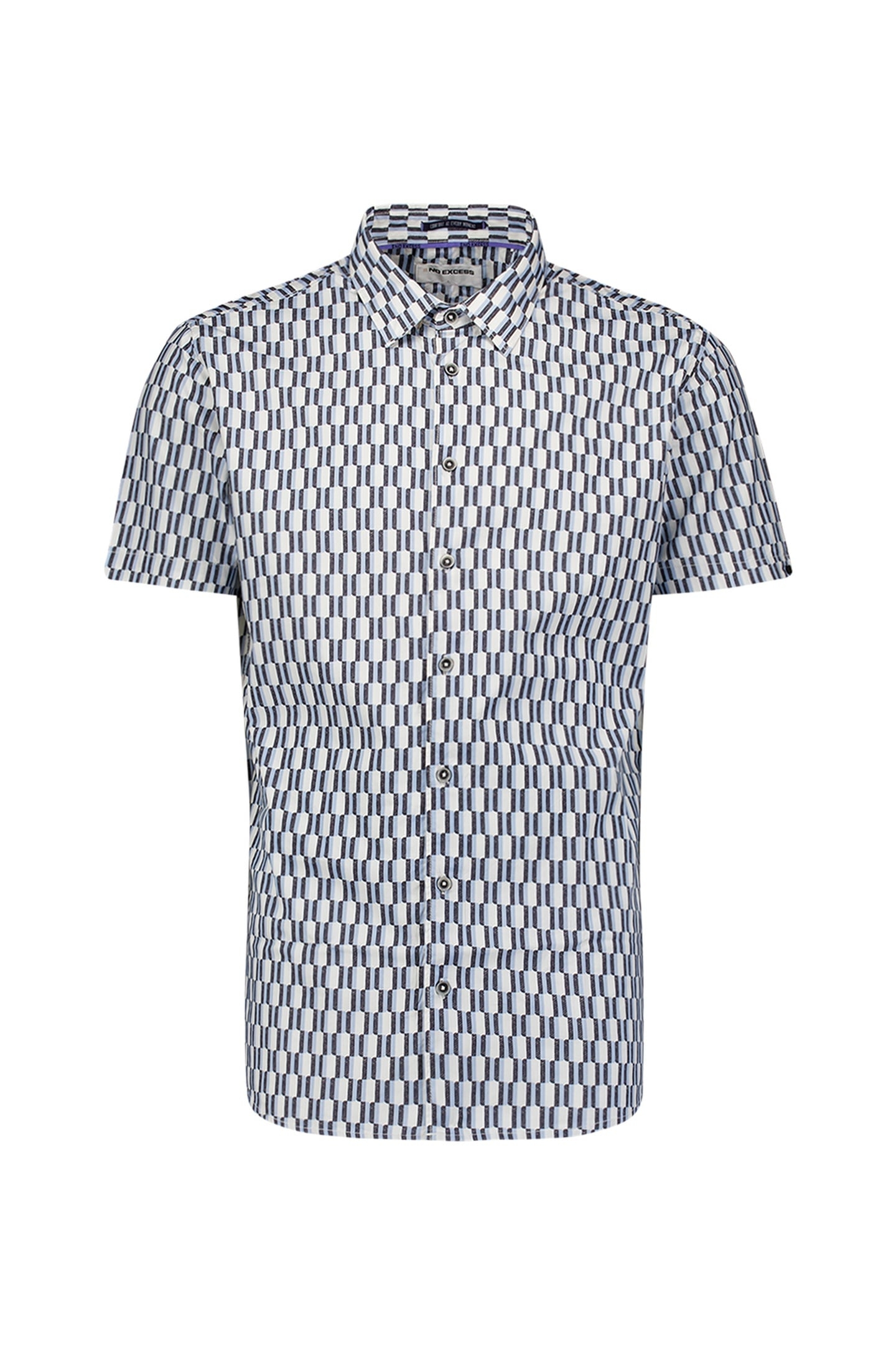 SHIRT SHORT SLEEVE STRETCH ALLOVER PRINTED BLUE 1