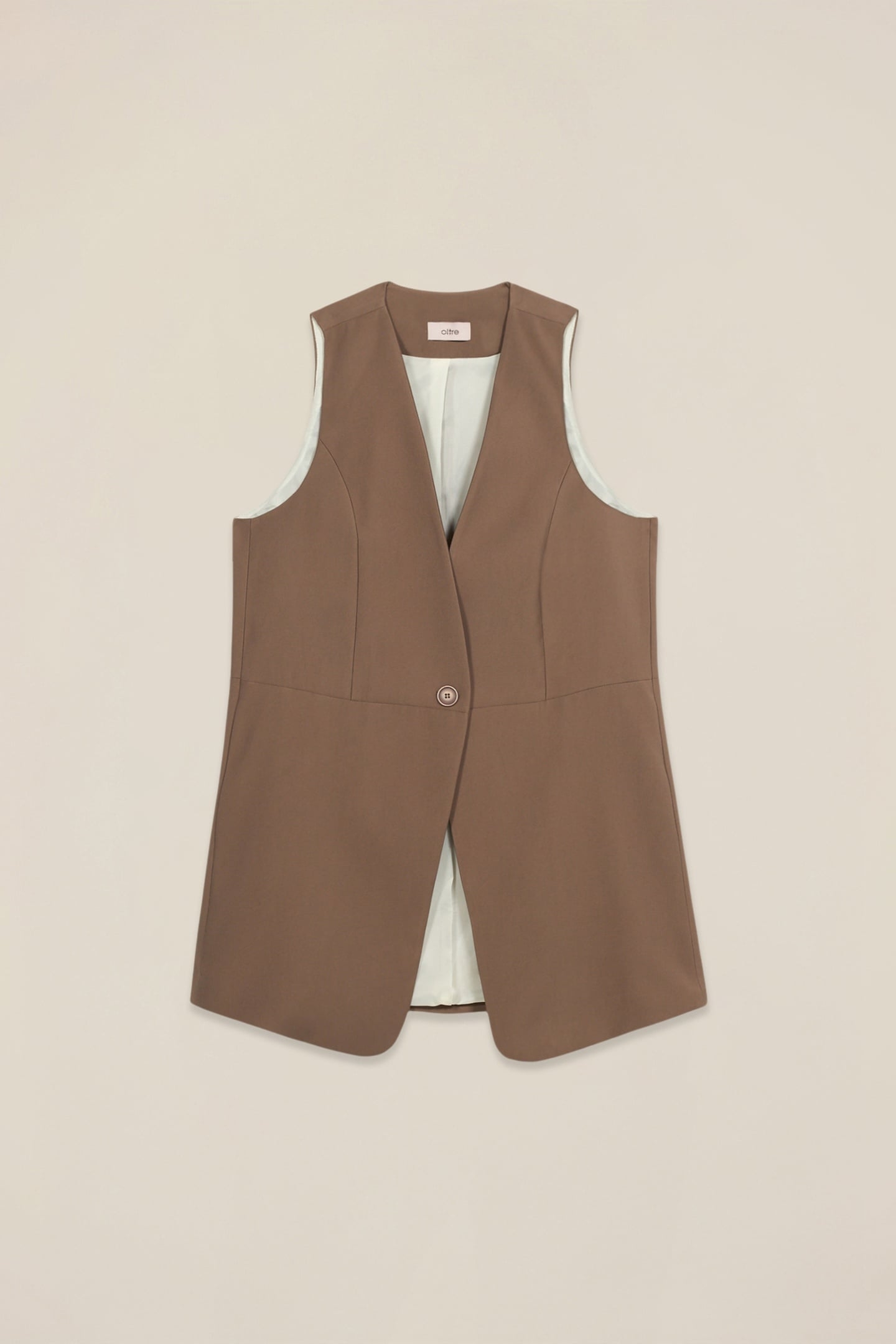 VEST IN VISCOSE BLEND FABRIC BROWN 4