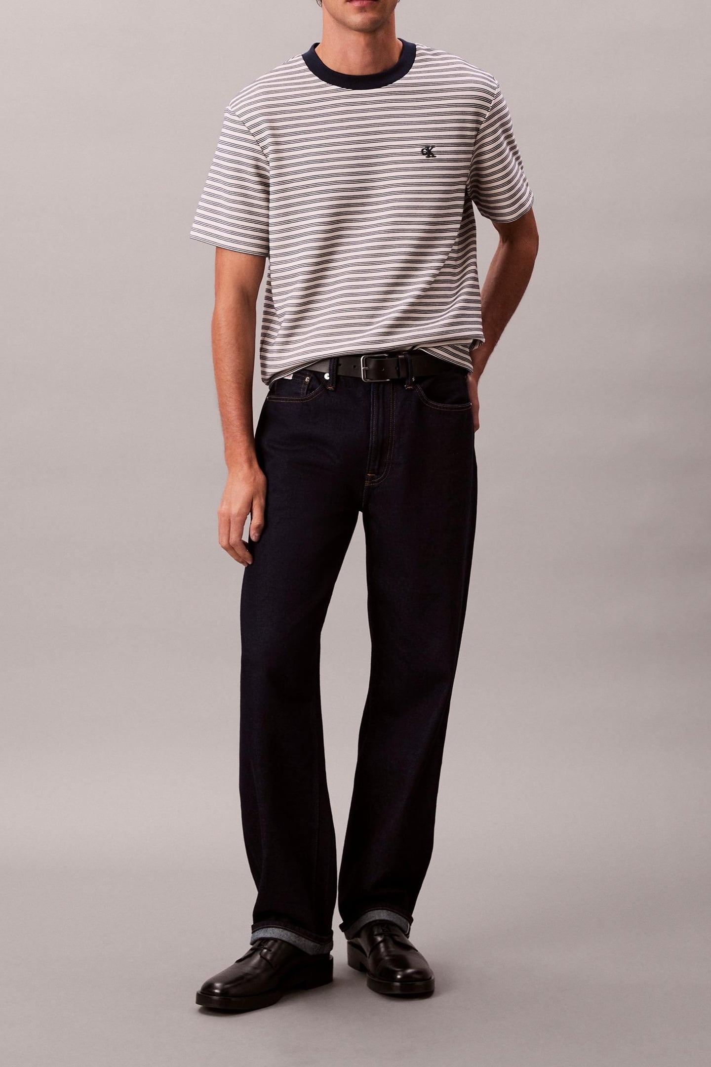 SS STRIPED OTTOMAN TEE CHALK 1