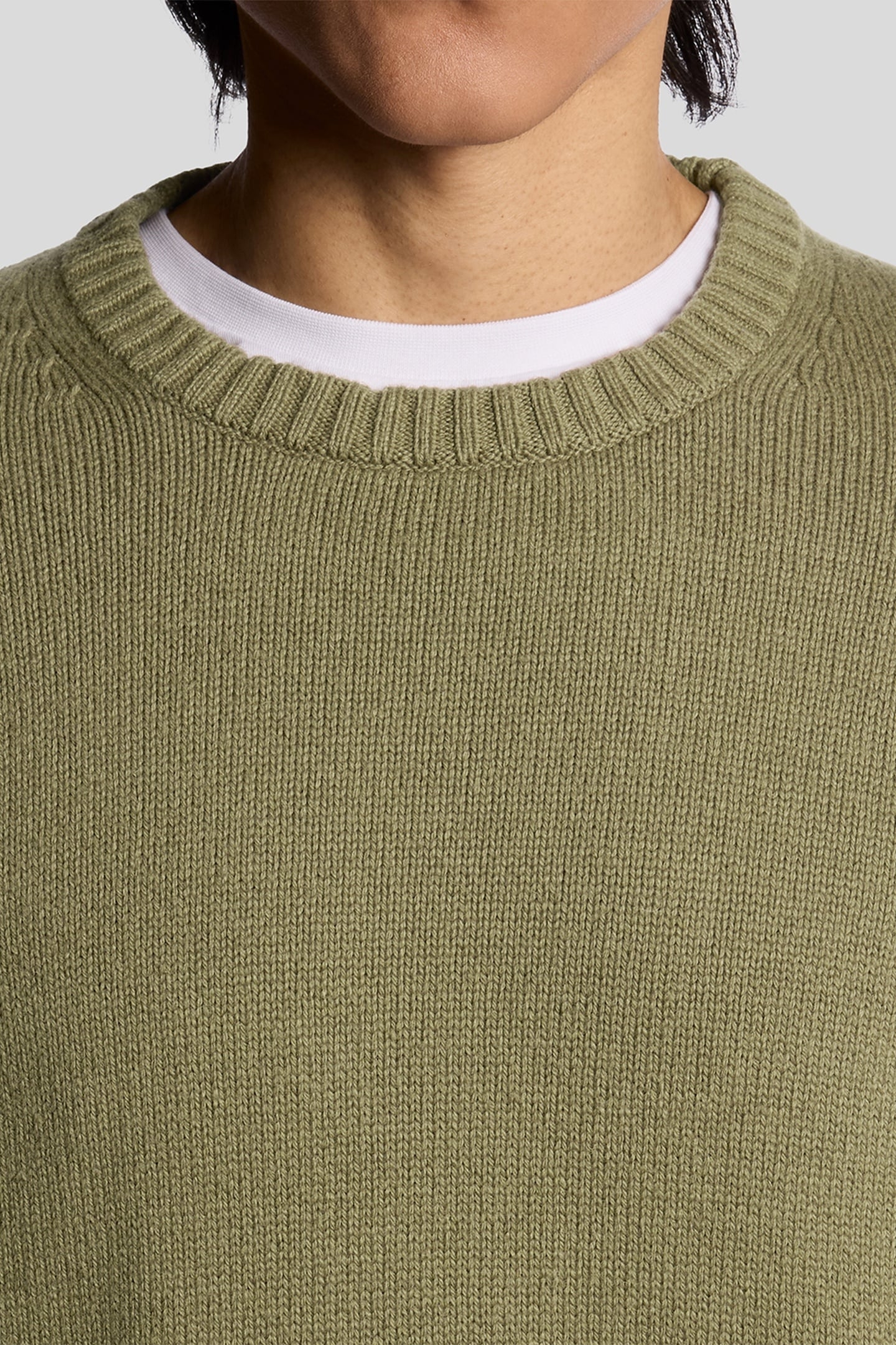 MILITARY CREW NECK JUMPER DUSKY GREEN 5