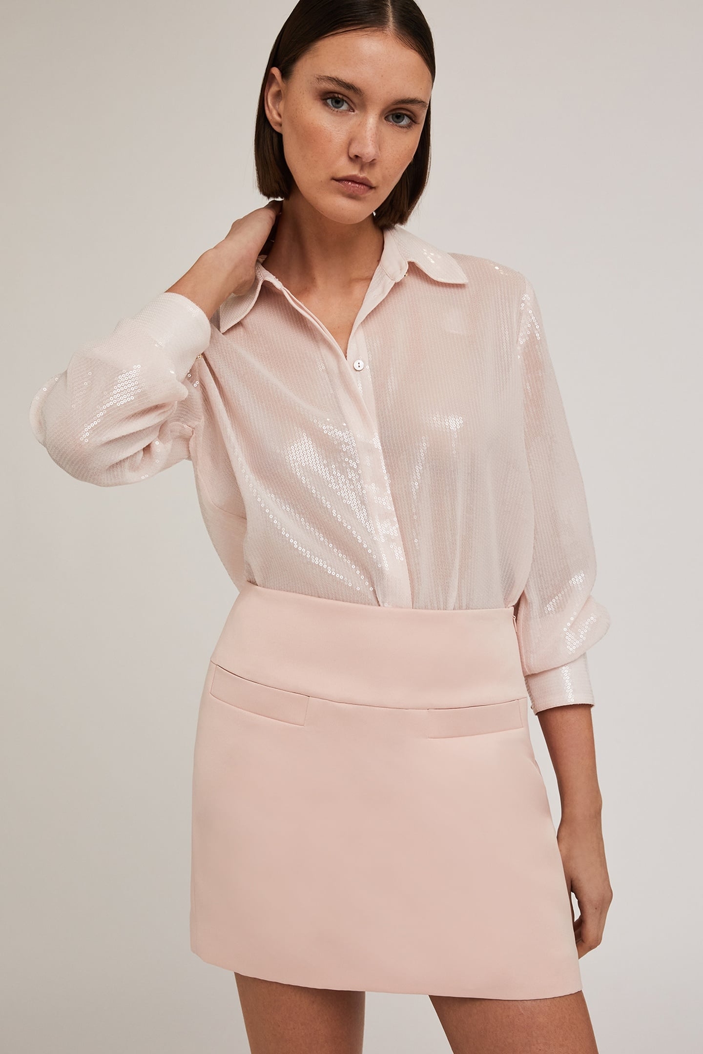 FULL-SEQUIN TULLE SHIRT PINK 1