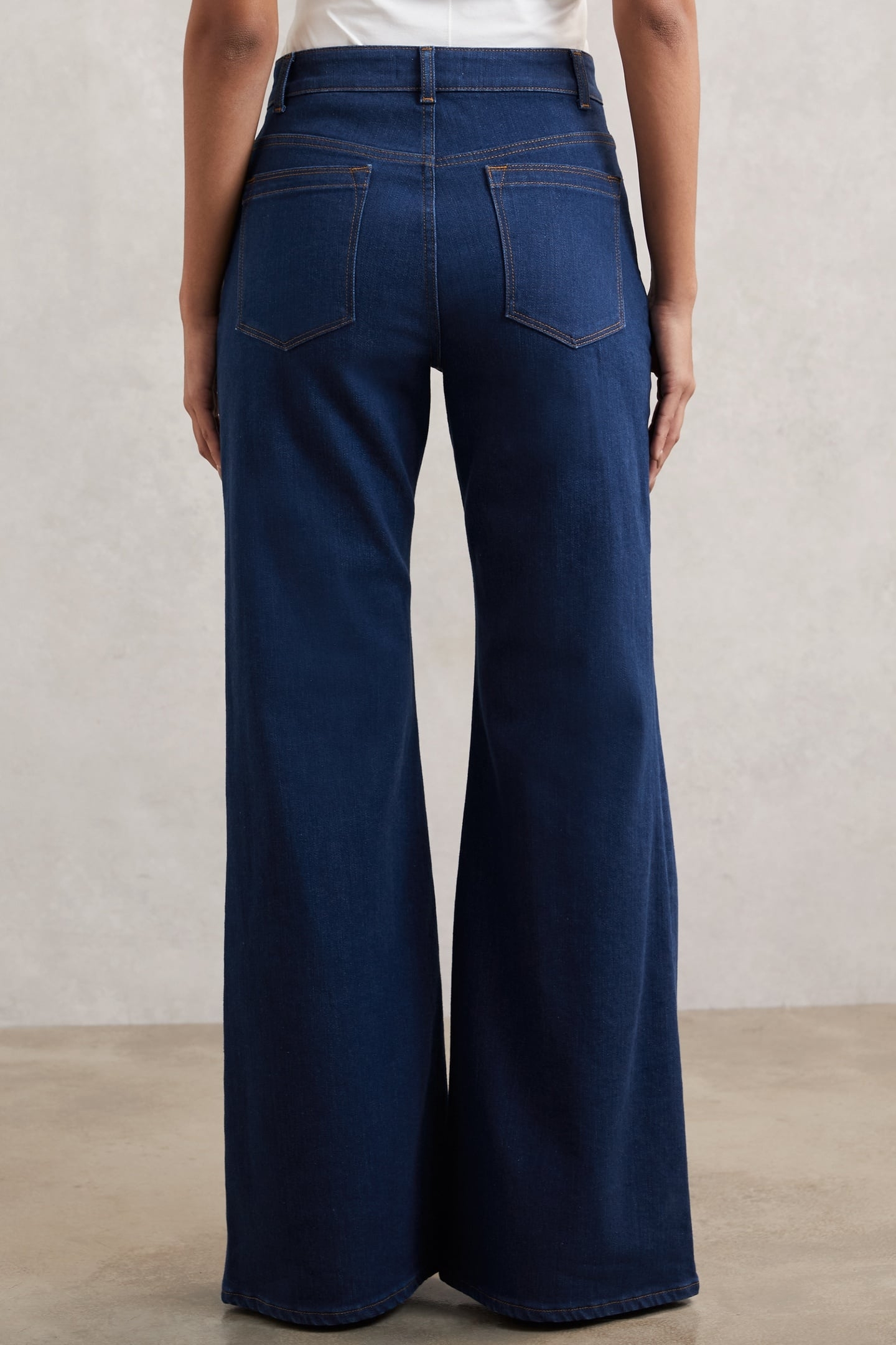 FLARE PIN STITCH JEAN BLUE 2