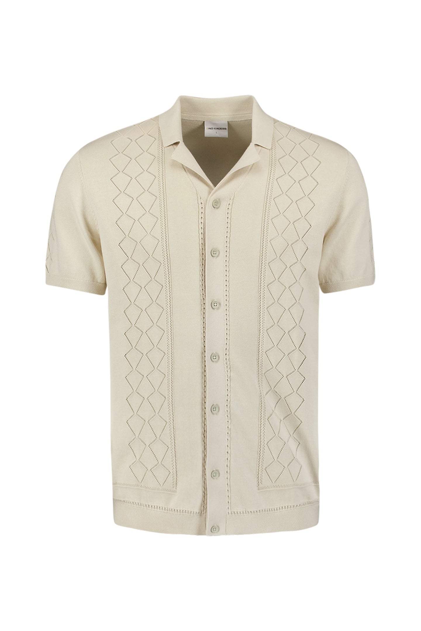 PULLOVER SHORT SLEEVE FULL BUTTON POLO SOLID JACQUARD CEMENT 5