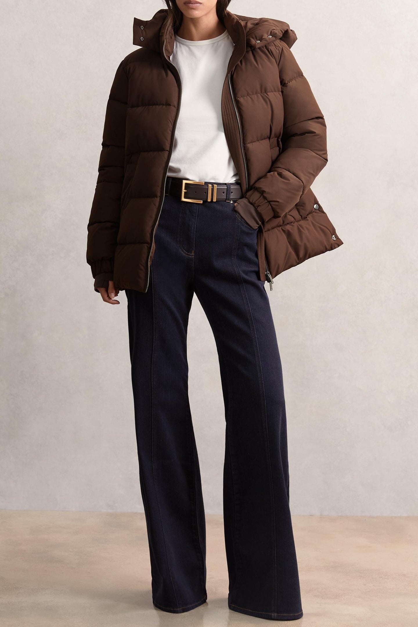 SHORT PUFFER COAT CHOCOLATE BROWN 4