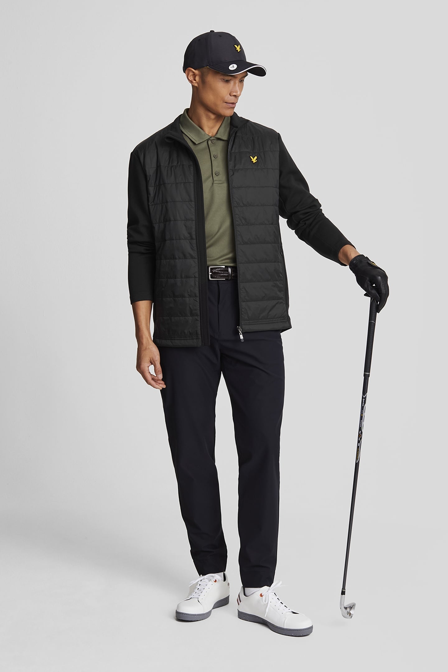 BAFFLE QUILTED FULL ZIP JACKET JET BLACK 1