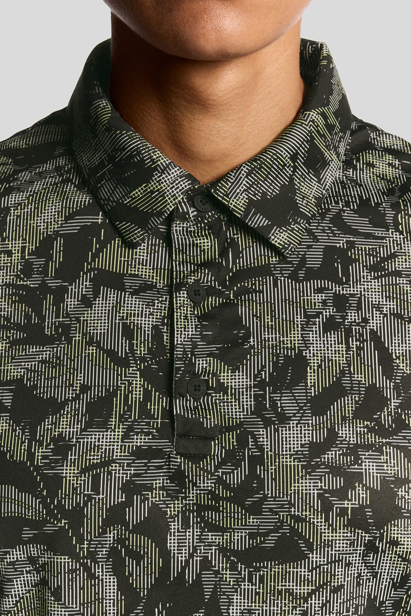 GOLF DIGITAL FLORAL POLO SHIRT JET BLACK 5