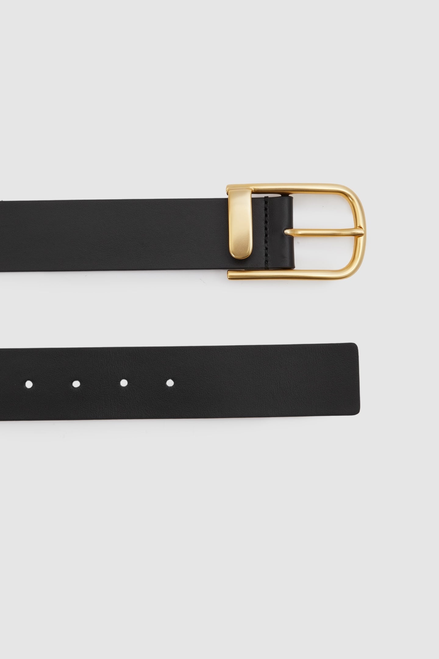LEATHER HALF KEEPER BELT BLACK 2
