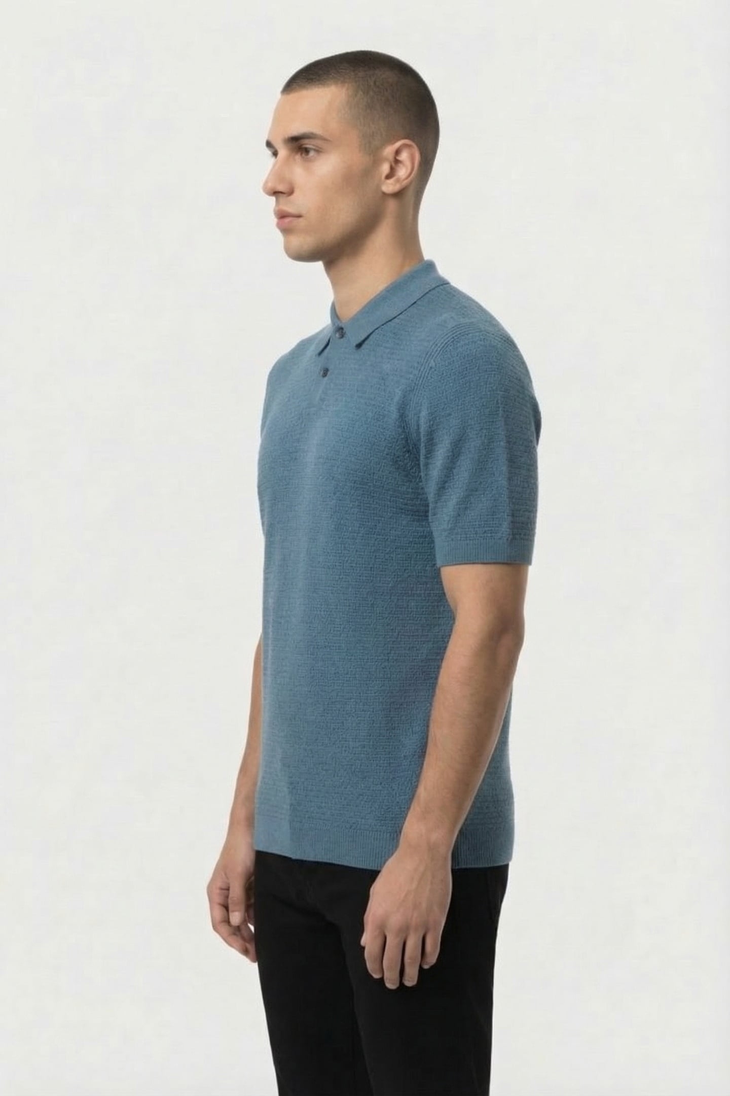 KOSTAS BUTTON POLO BLUE FUSION 3