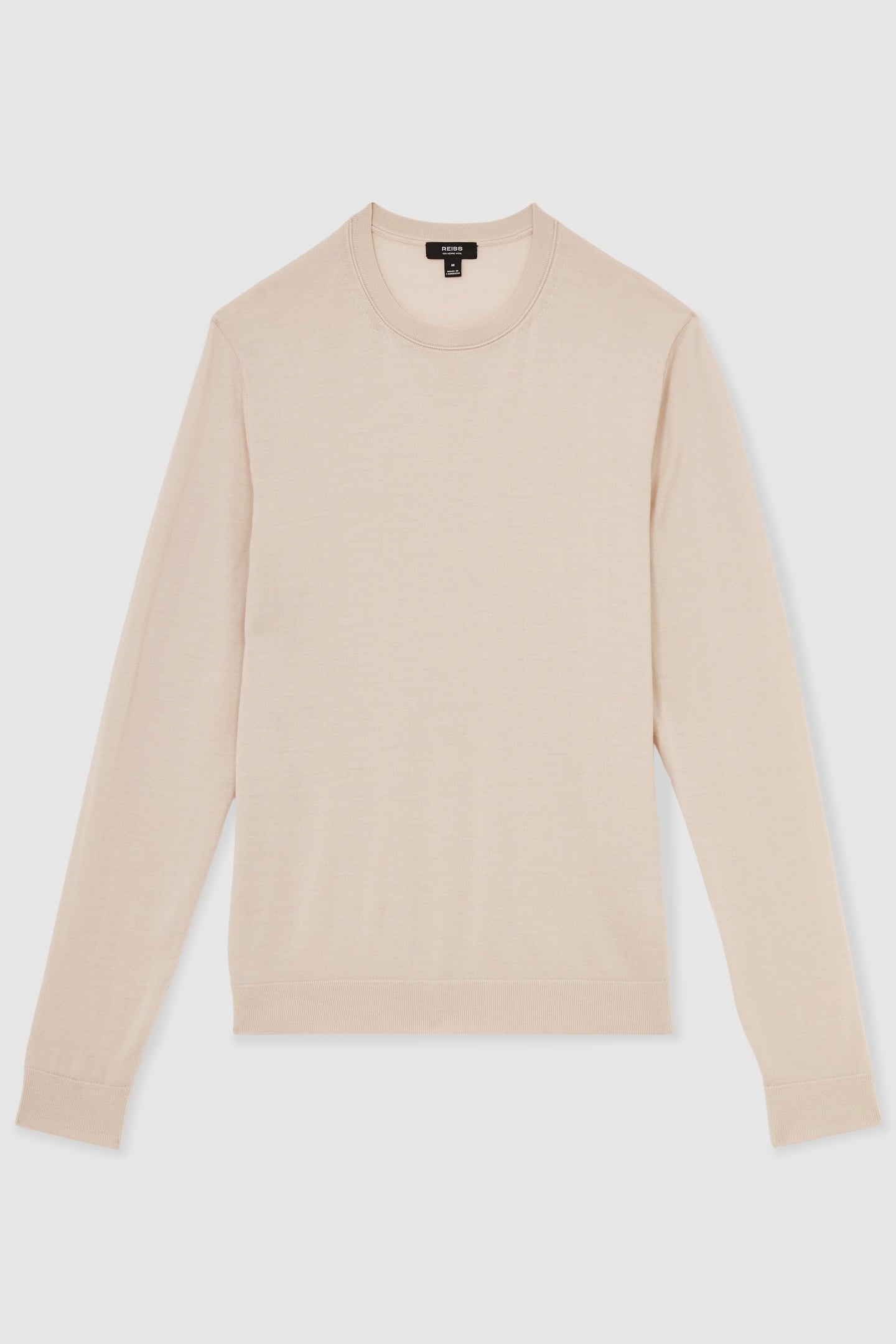 LS CREW MERINO WOOL JUMPER BEIGE 3