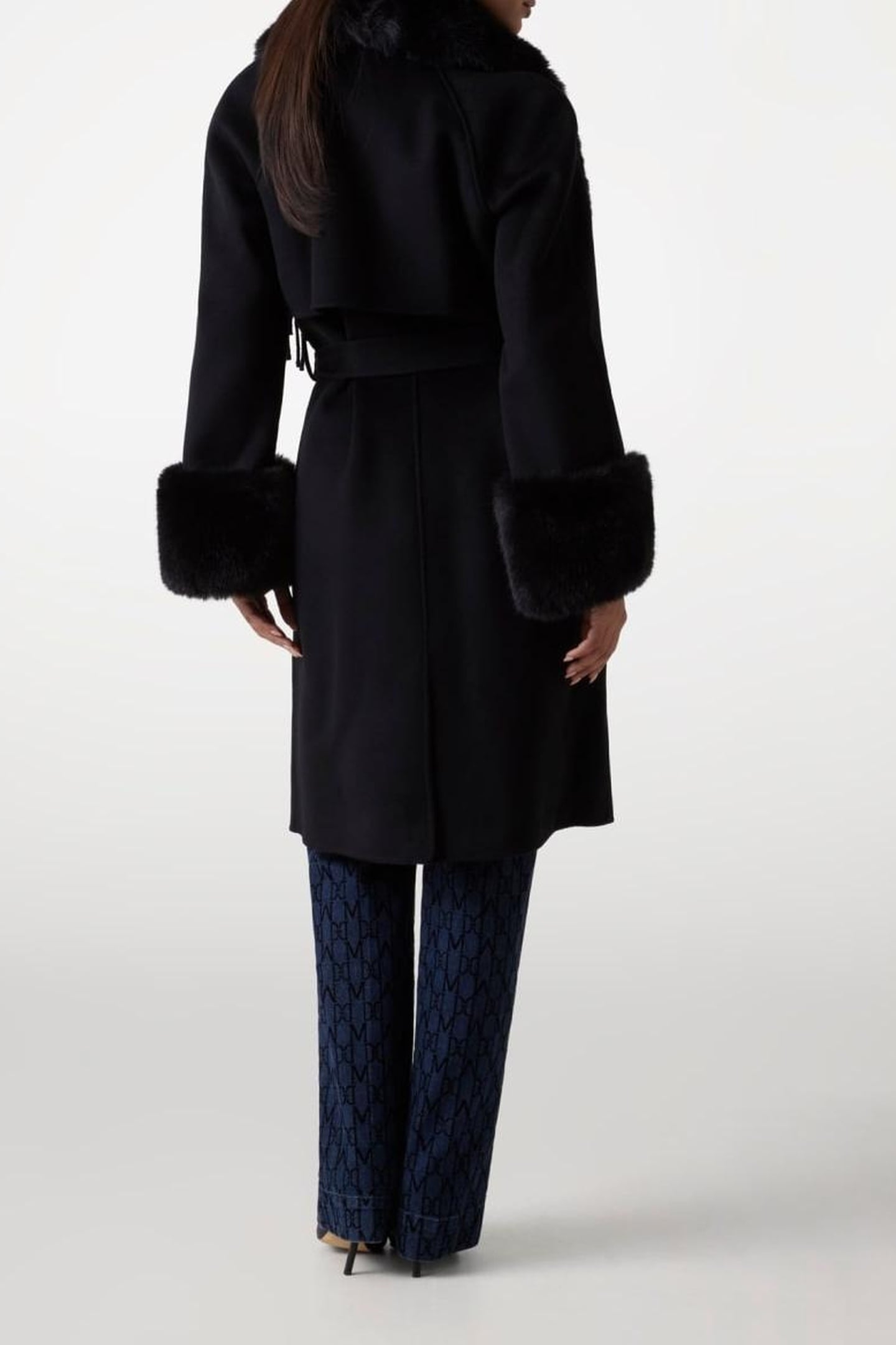 MARCIANO BY GUESS LILIANA COAT JET BLACK MULTI 3