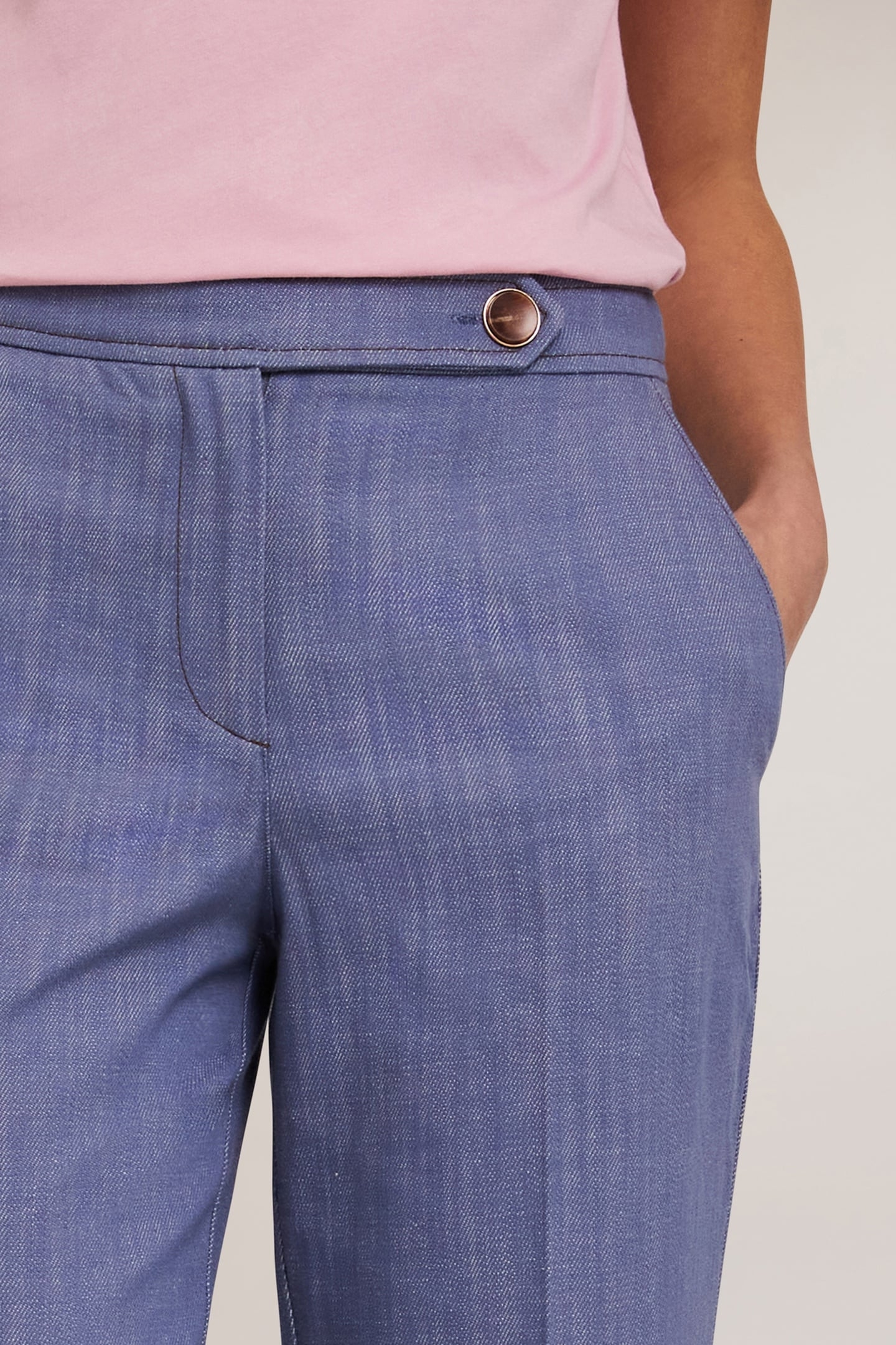 COTTON CANVAS WIDE TROUSERS LIGHT BLUE 5