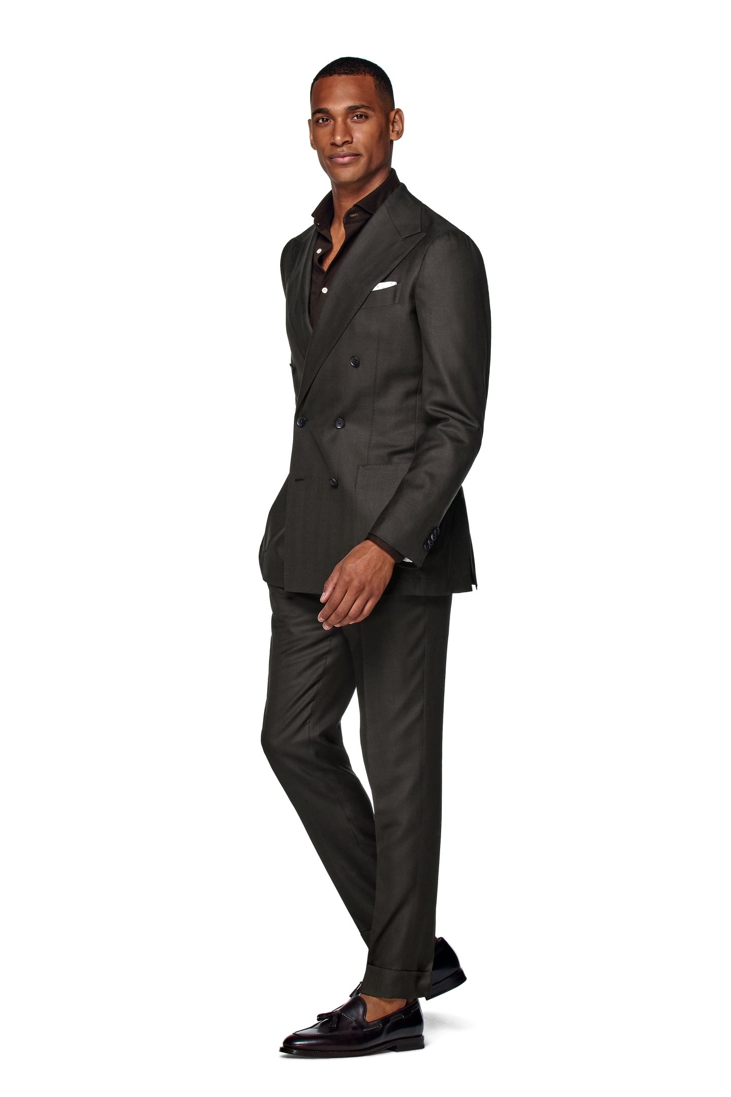 SUIT-D.BROWN-HERRINGBONE DARK BROWN 1