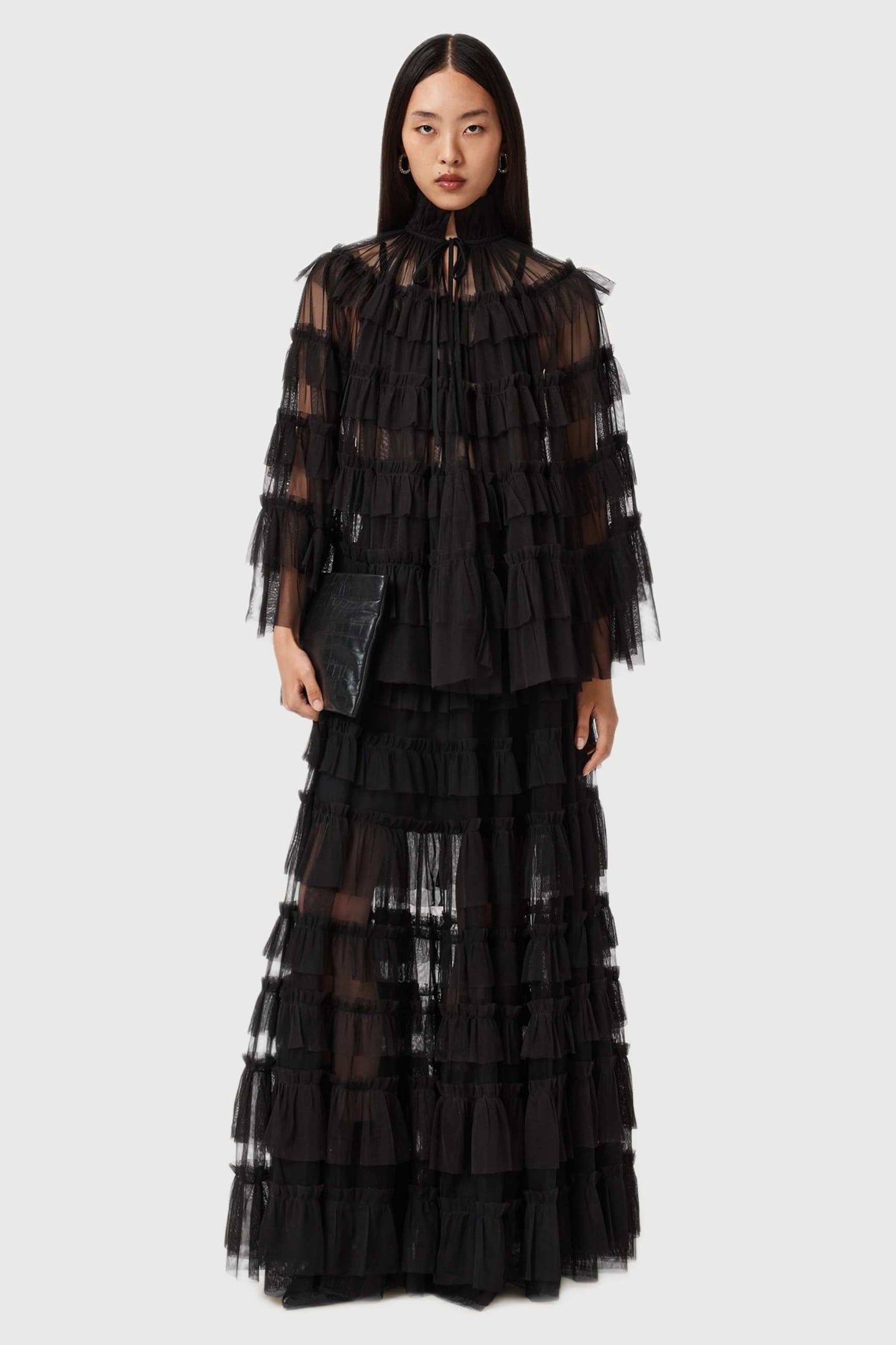 AUDE RUFFLE CAPE BLACK 3