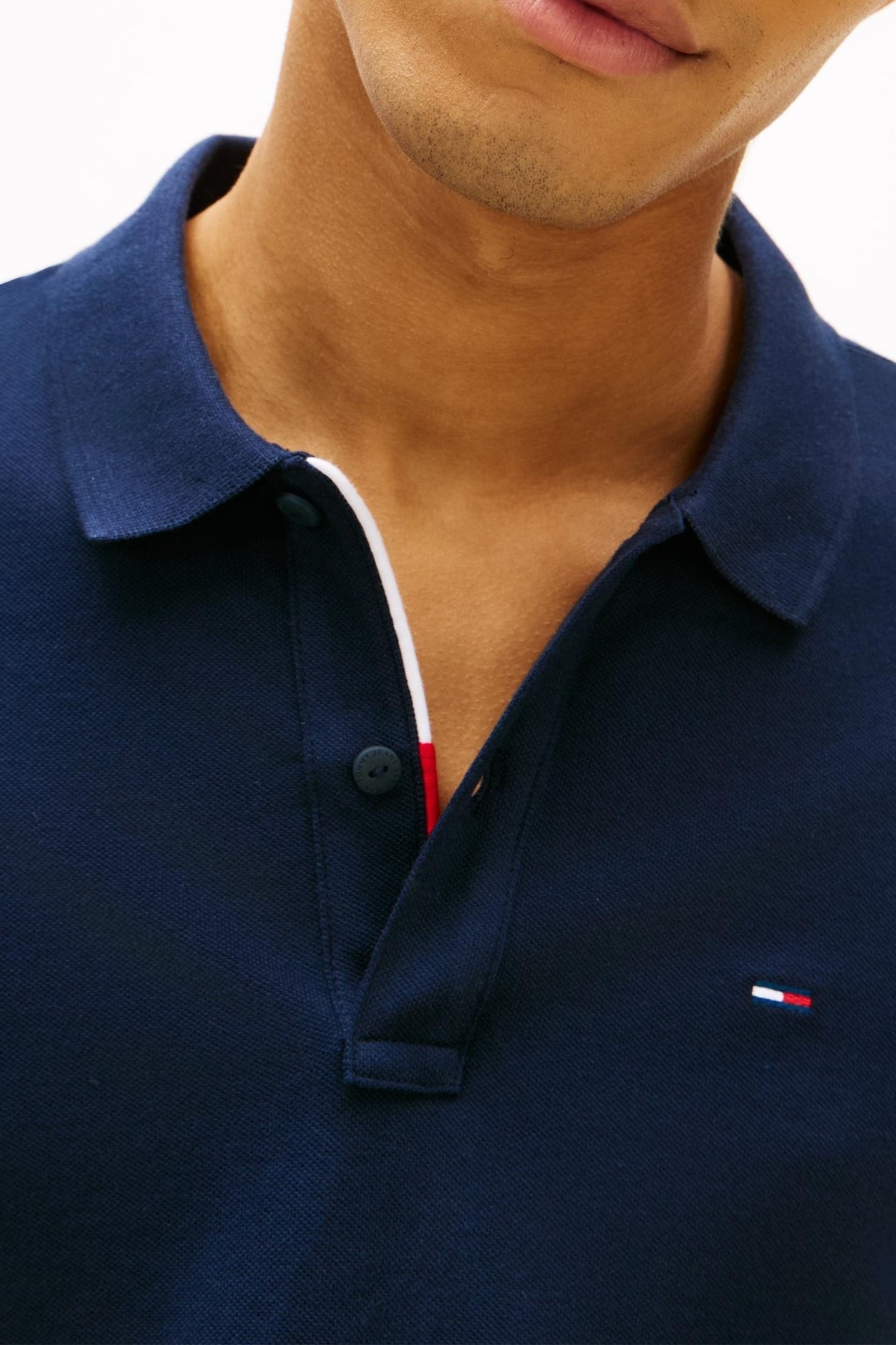 FLAG SLIM FIT PIQUE POLO SHIRT DARK NIGHT NAVY 7