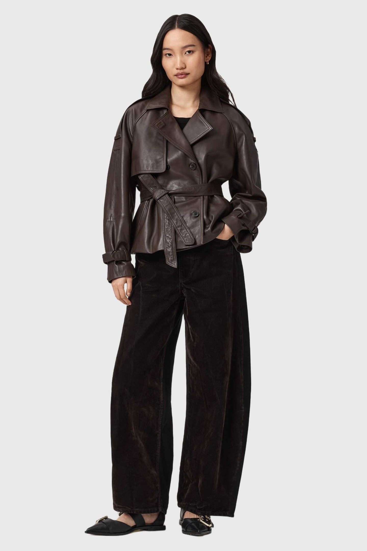 HELENA FLOCKED JEAN COCOA BROWN 4