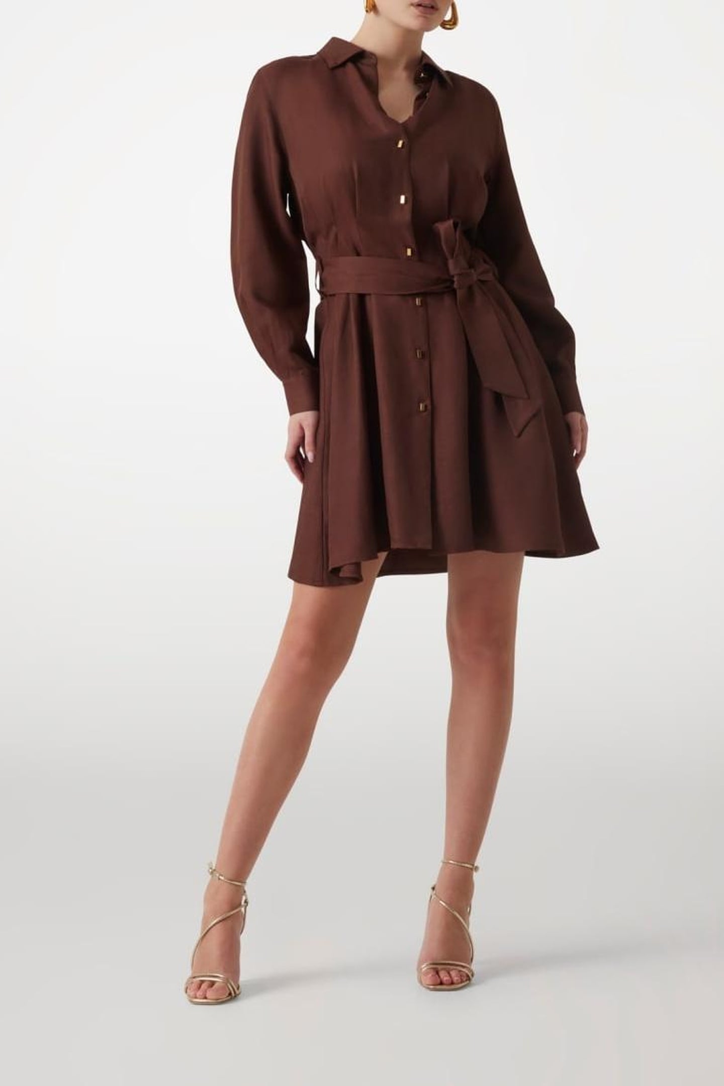 MARCIANO BY GUESS GRETA LS CHEMISIER DRESS CIOCCOLATA 2