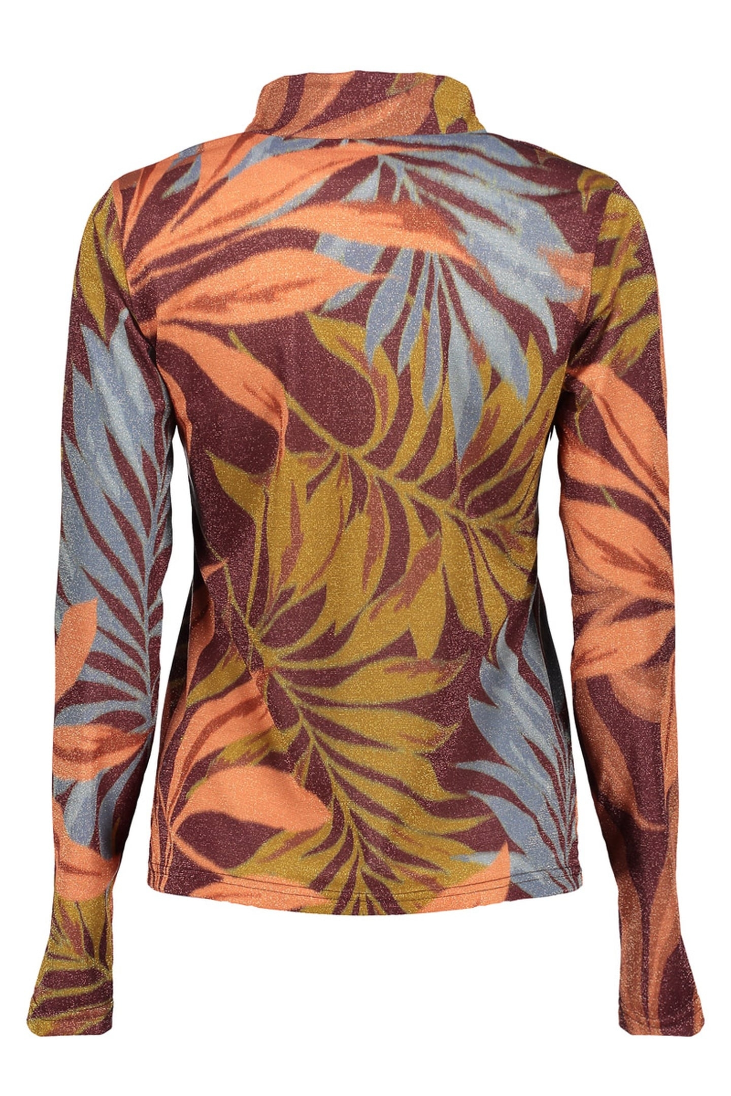 TOP LUREX PRINT BORDEAUX/ORANGE/BLUE 2