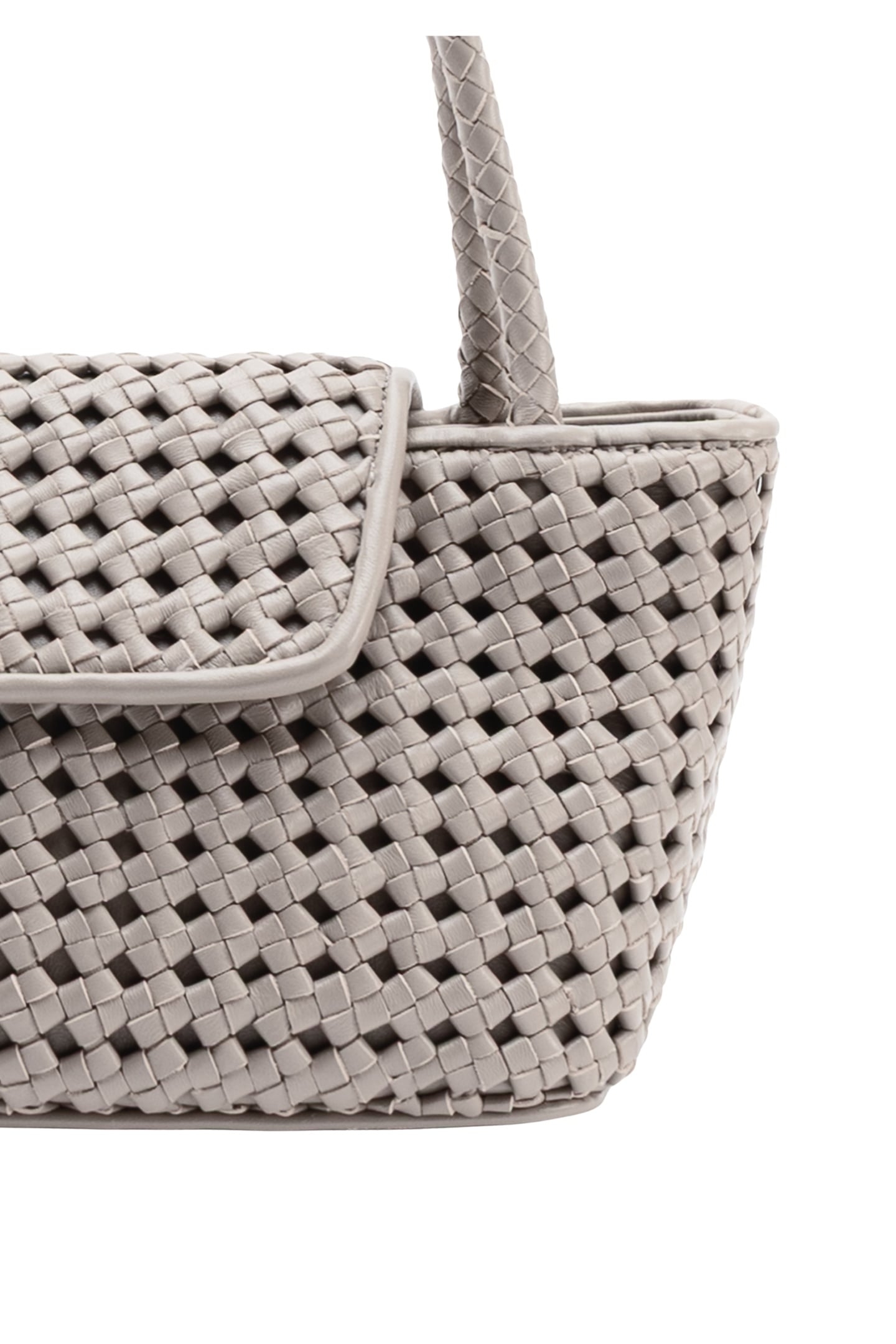 COURRIER TOTE WOVEN LEATHER GREY 4