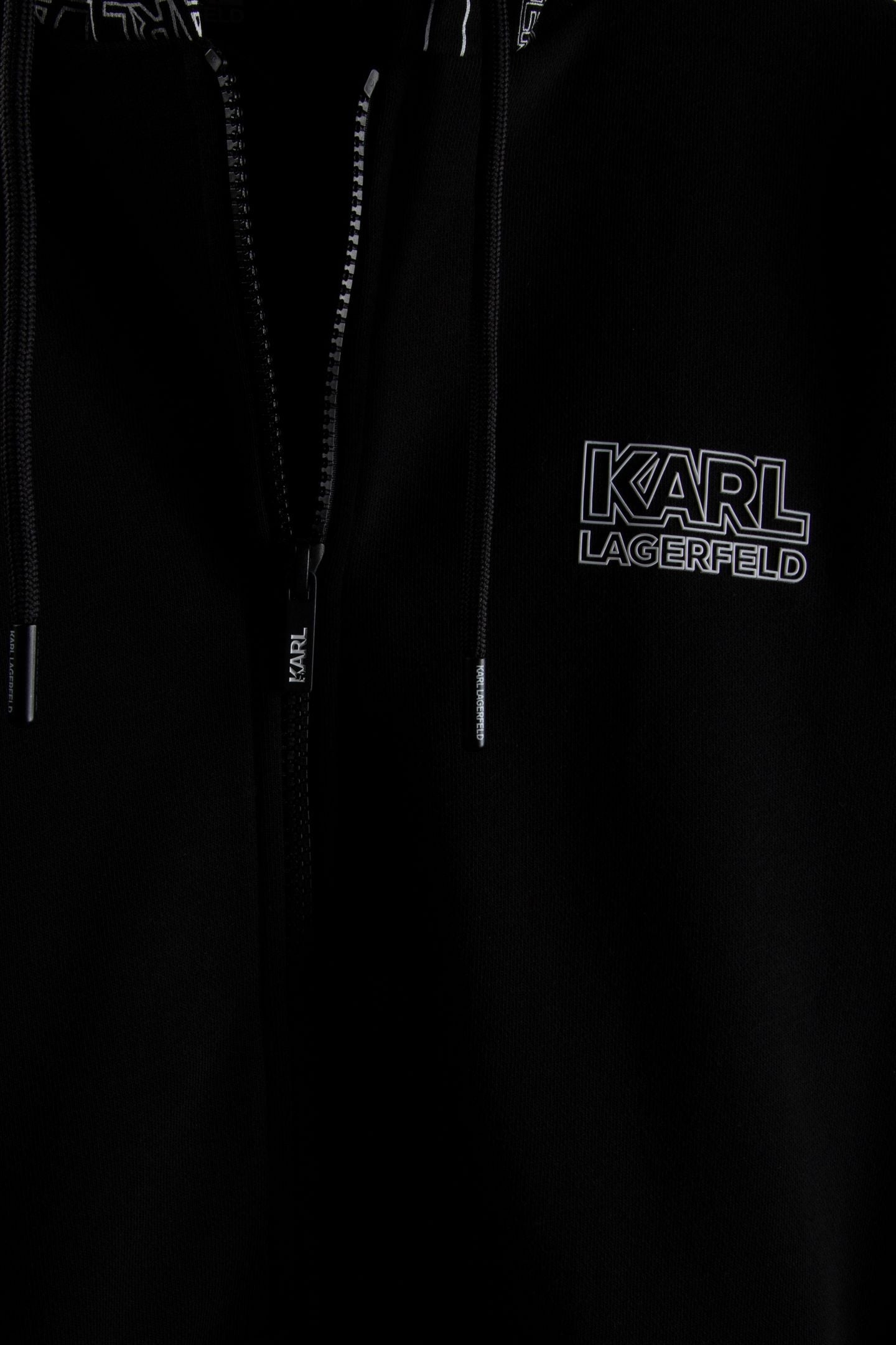 BLACK/WHITE SWEAT HOODY JACKET 4