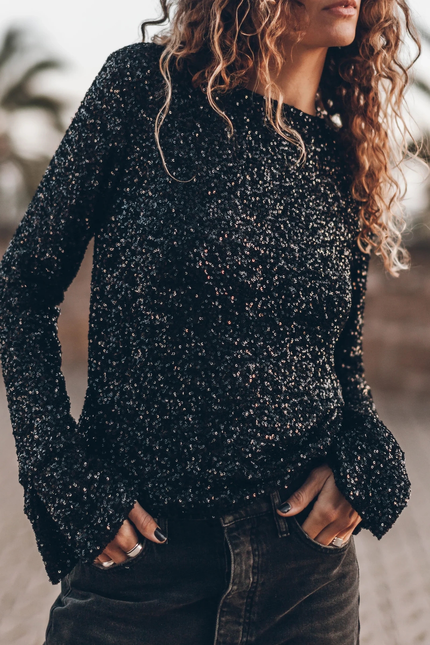 THE BLACK SEQUIN BLOUSE 1