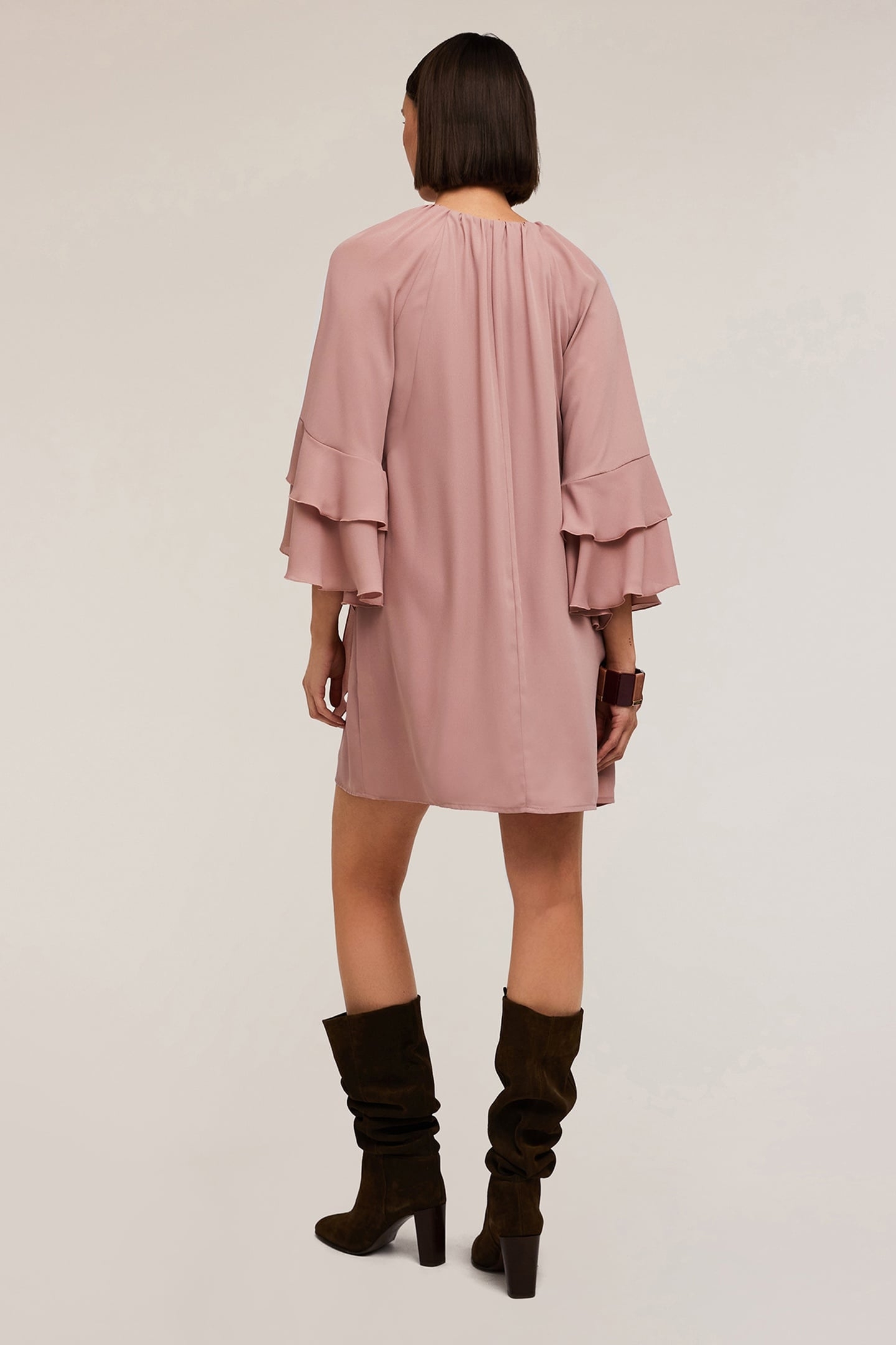 SHORT DRESS WITH RUFFLES PINK 2