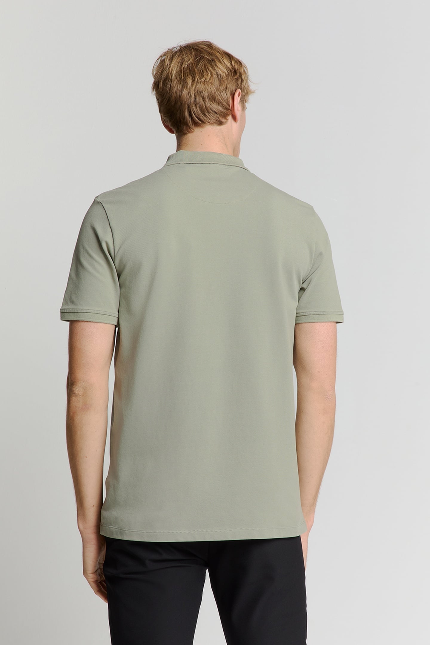 POLO ZIP PIQUE GARMENT DYED SMOKE 2