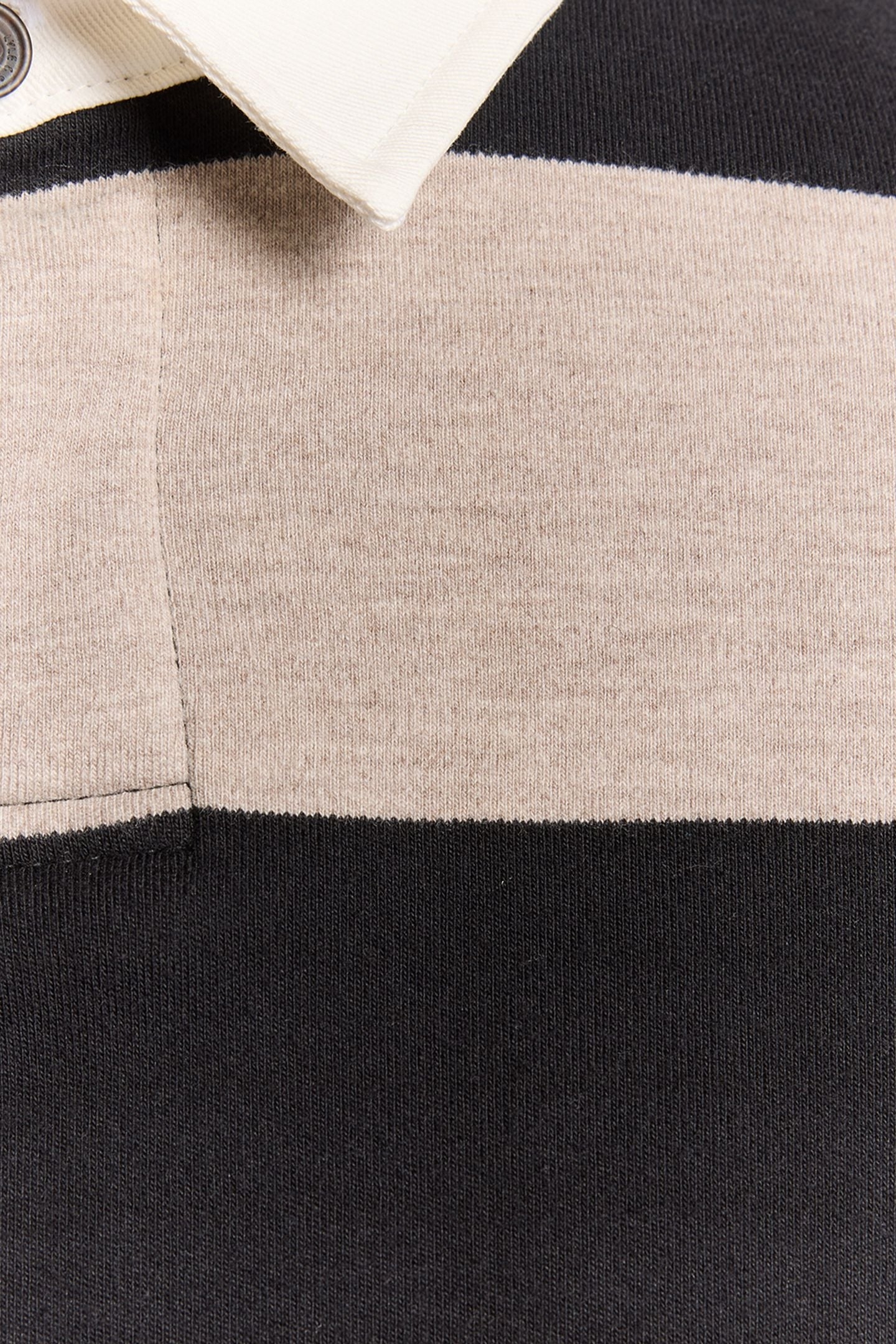STRIPED RUGBY POLO SHIRT JET BLACK/WHITE HEATHER 6