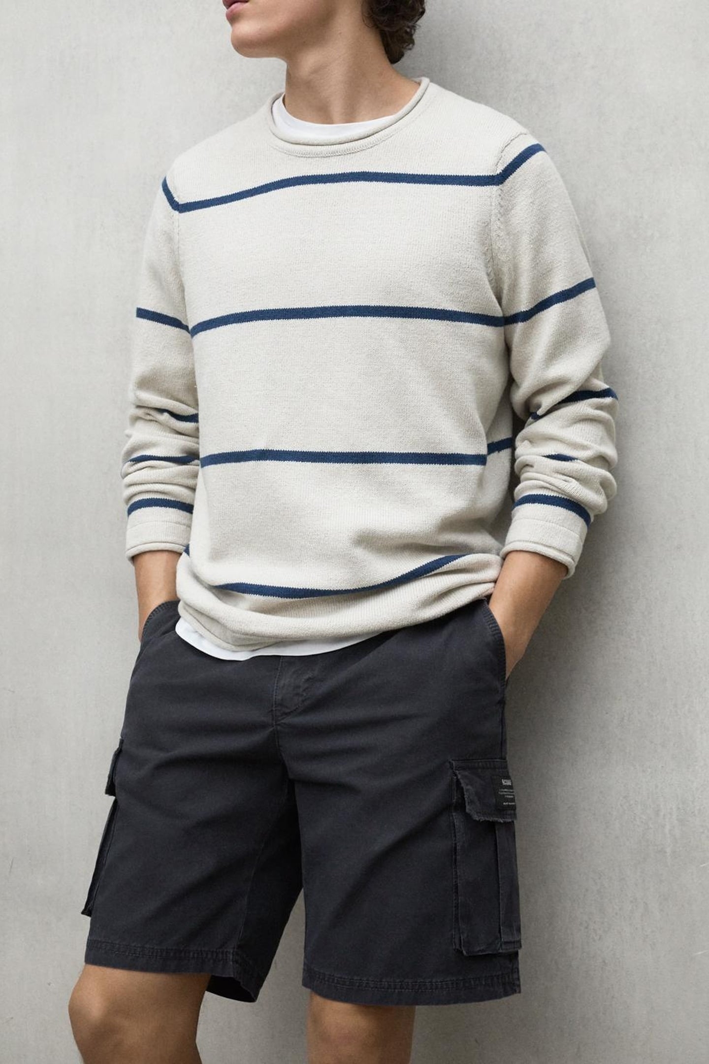 BARCOALF KNIT ECRU/BLUE STRIPES 1