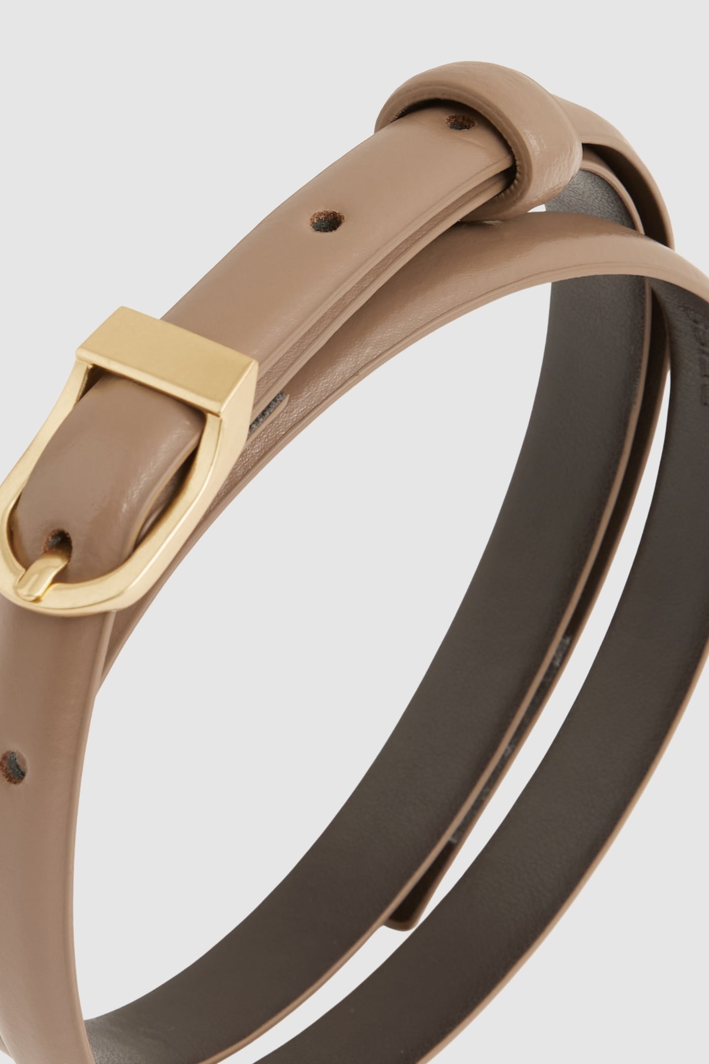 MINI BUCKLE BELT TAUPE 2