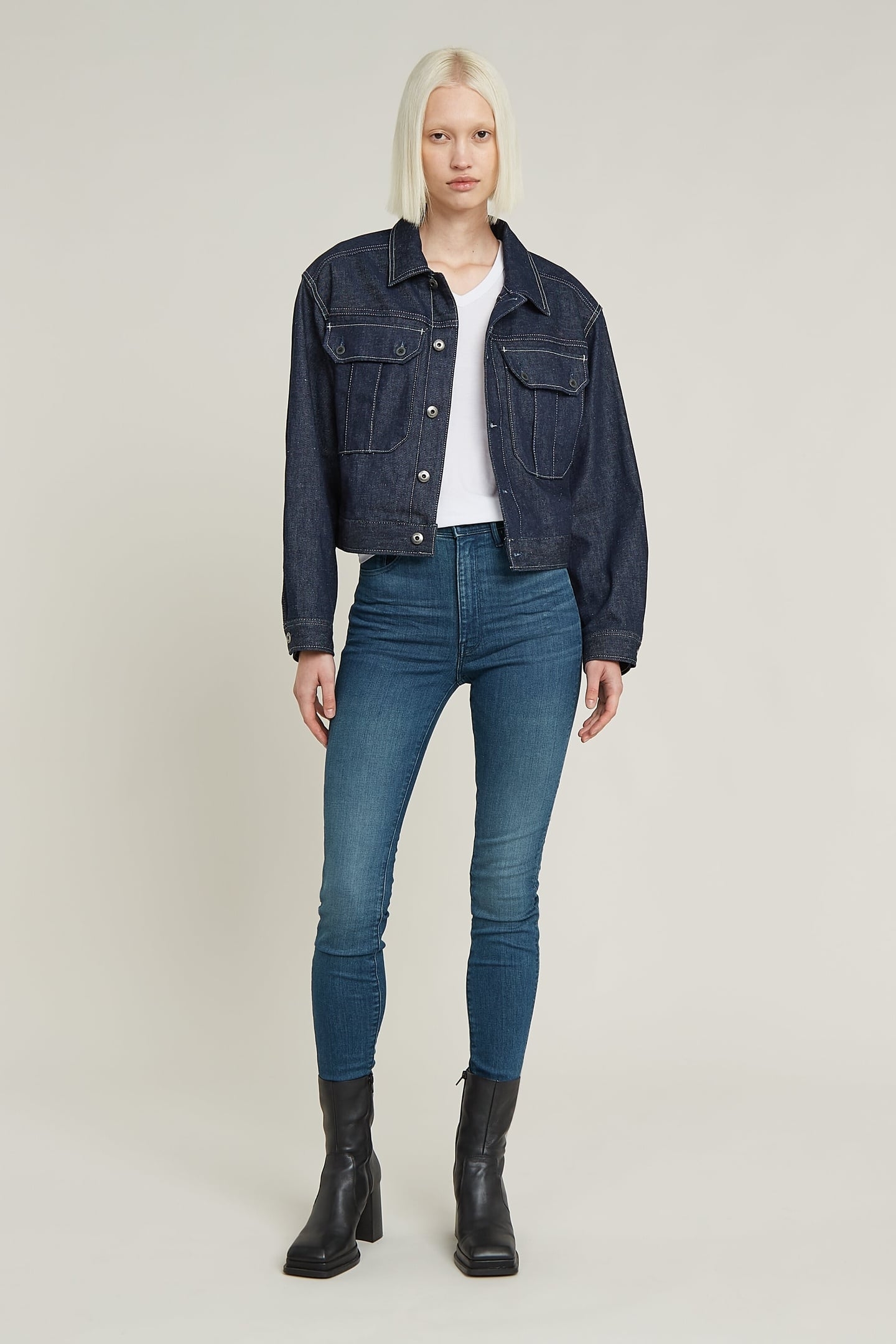 KAFEY ULTRA HIGH SKINNY JEANS FADED NEPTUNE BLUE 1