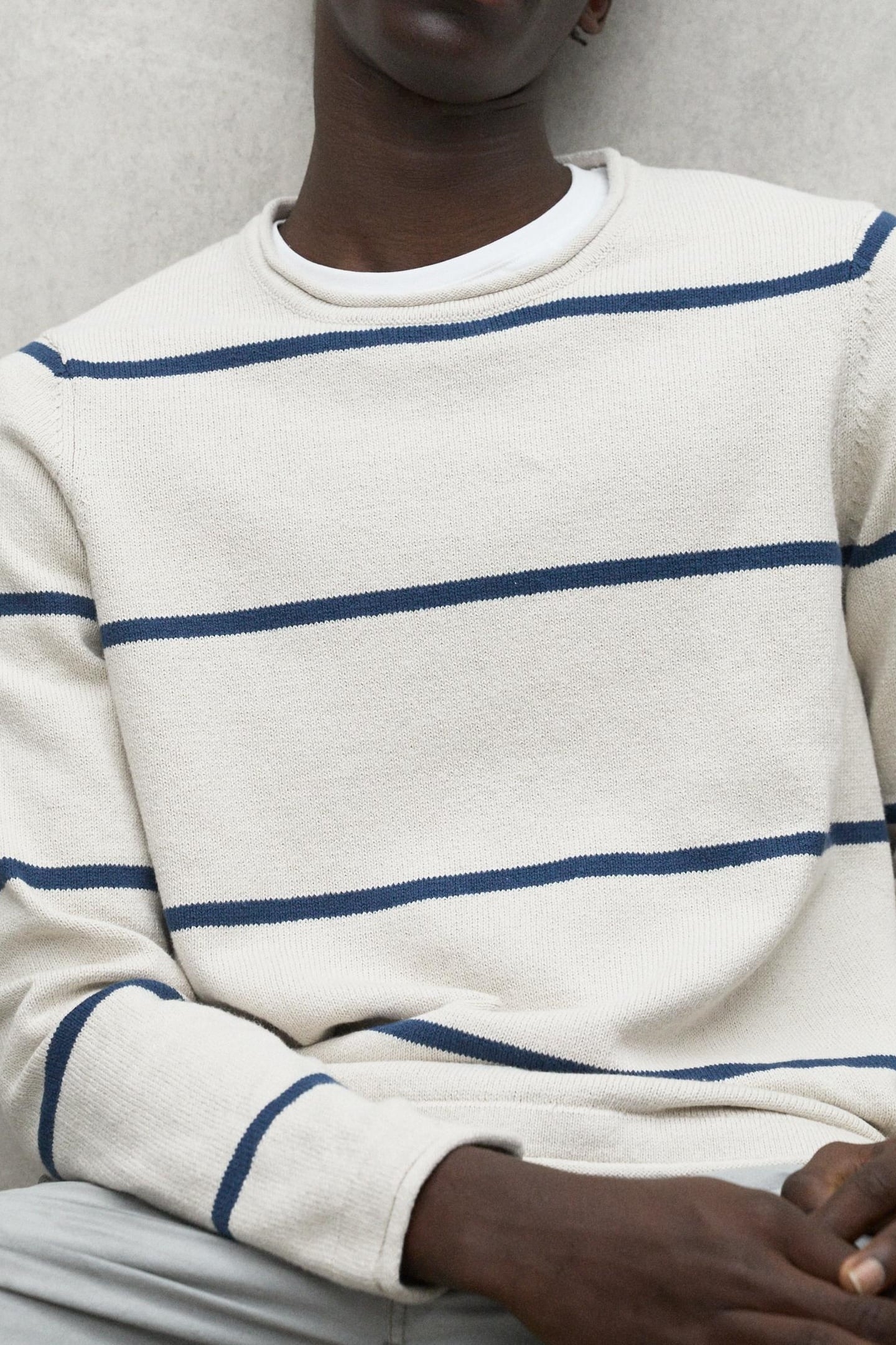 BARCOALF KNIT ECRU/BLUE STRIPES 4