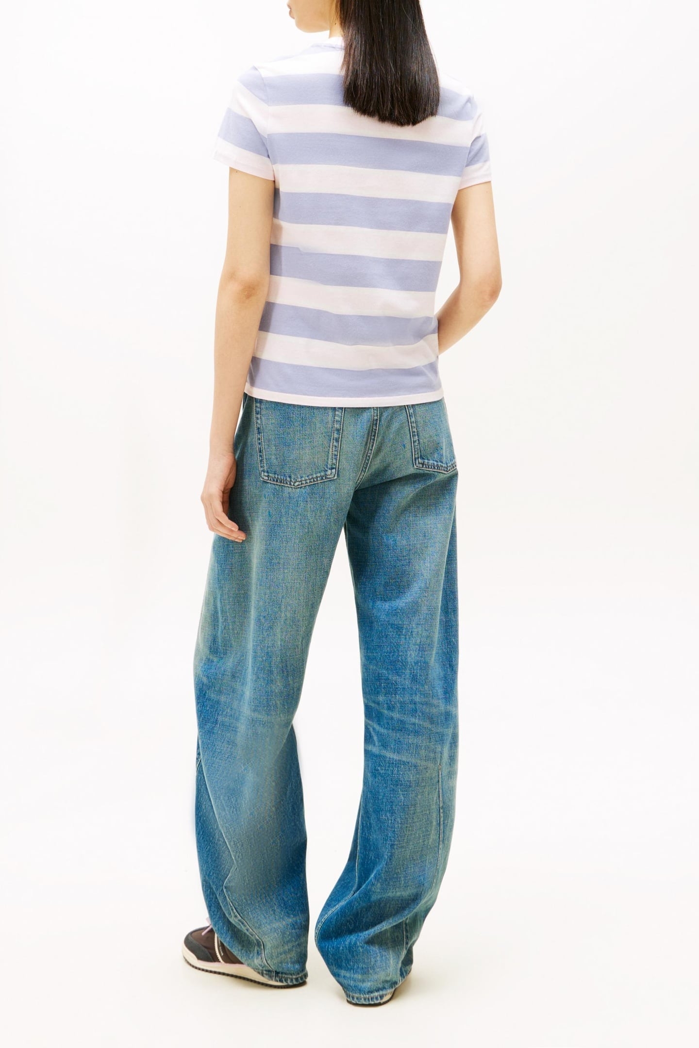 REGULAR FLAG JERSEY T-SHIRT PERIWINKLE DUST/MULTI STRIPE 4