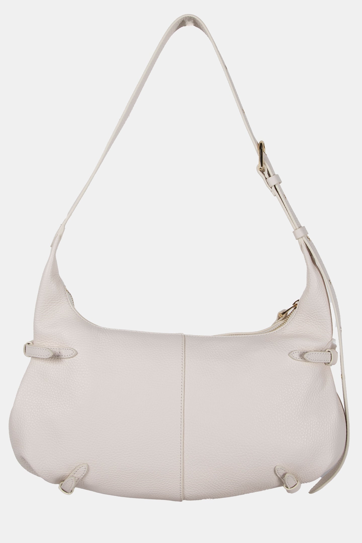 LARGE LEATHER SHOULDER BAG IN CREAM 4