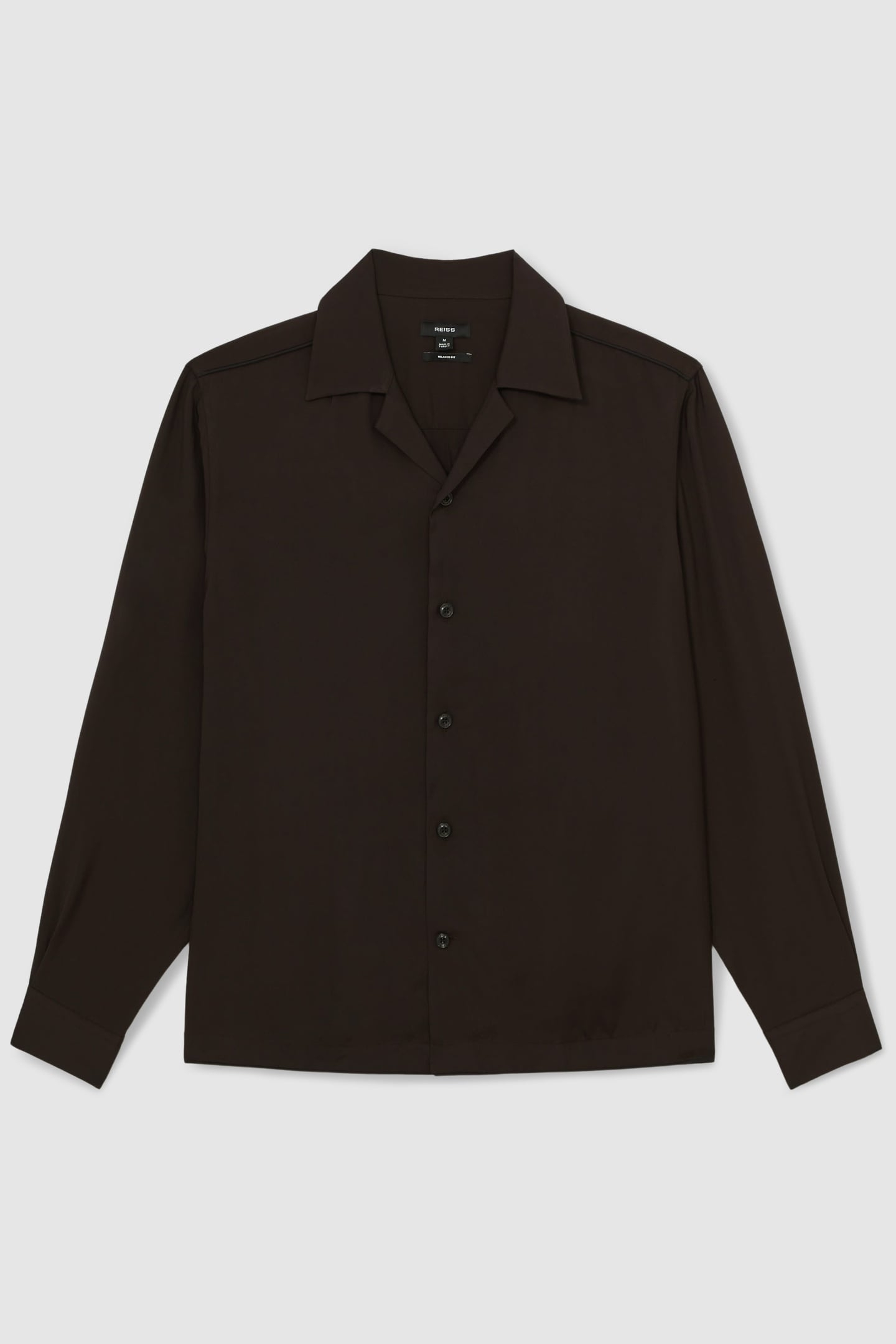 LS TWILL PIPED CUBAN SHIRT CHOCOLATE BROWN 8