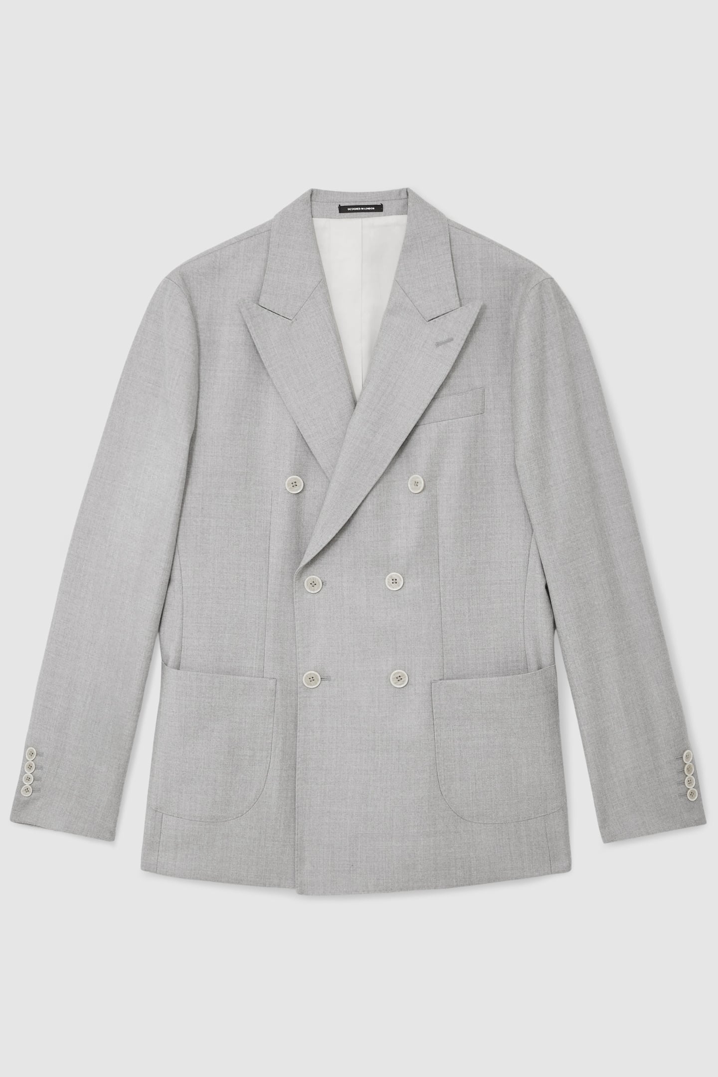 DB PEAK FLANNEL BLAZER SOFT GREY 4