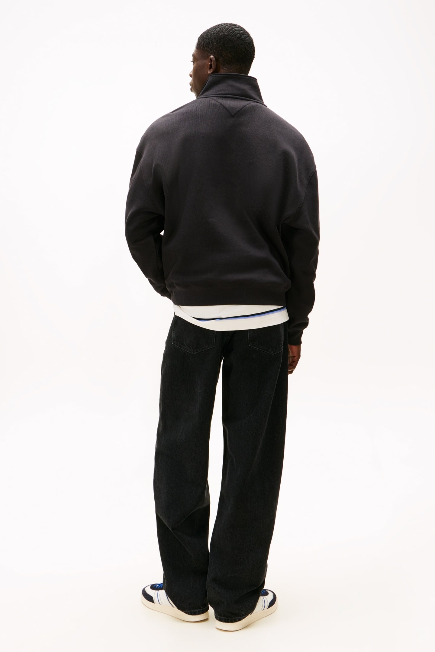 90S SCRIPT RIB FLEECE SWEATSHIRT BLACK 2