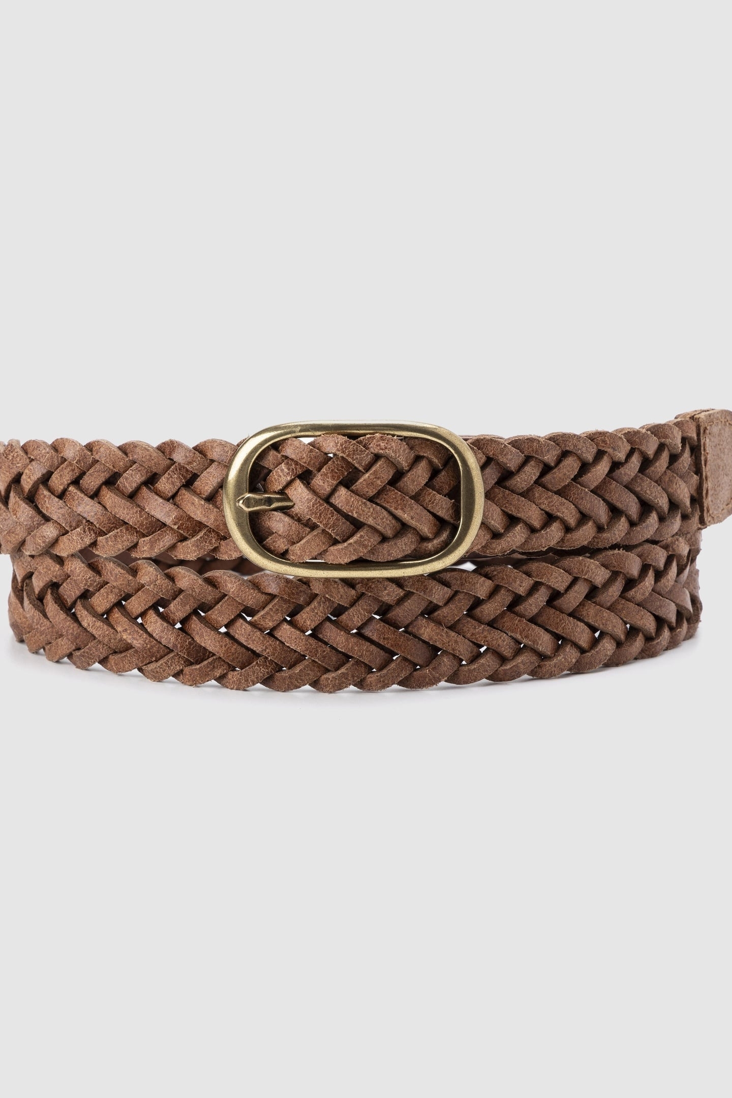 CHARLIE BRAID BELT BROWN 1