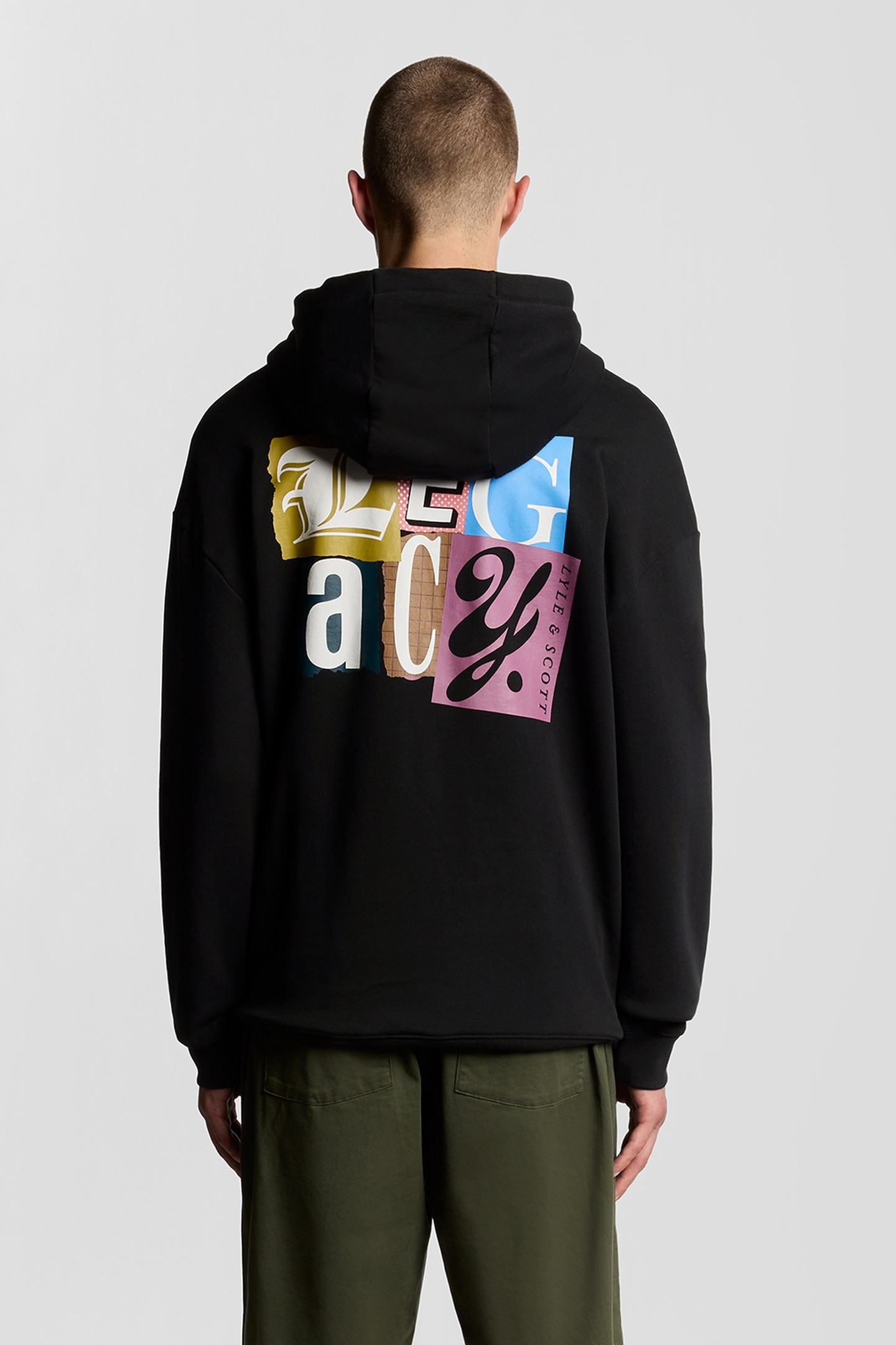 PAPER LETTERS GRAPHIC HOODIE JET BLACK 3