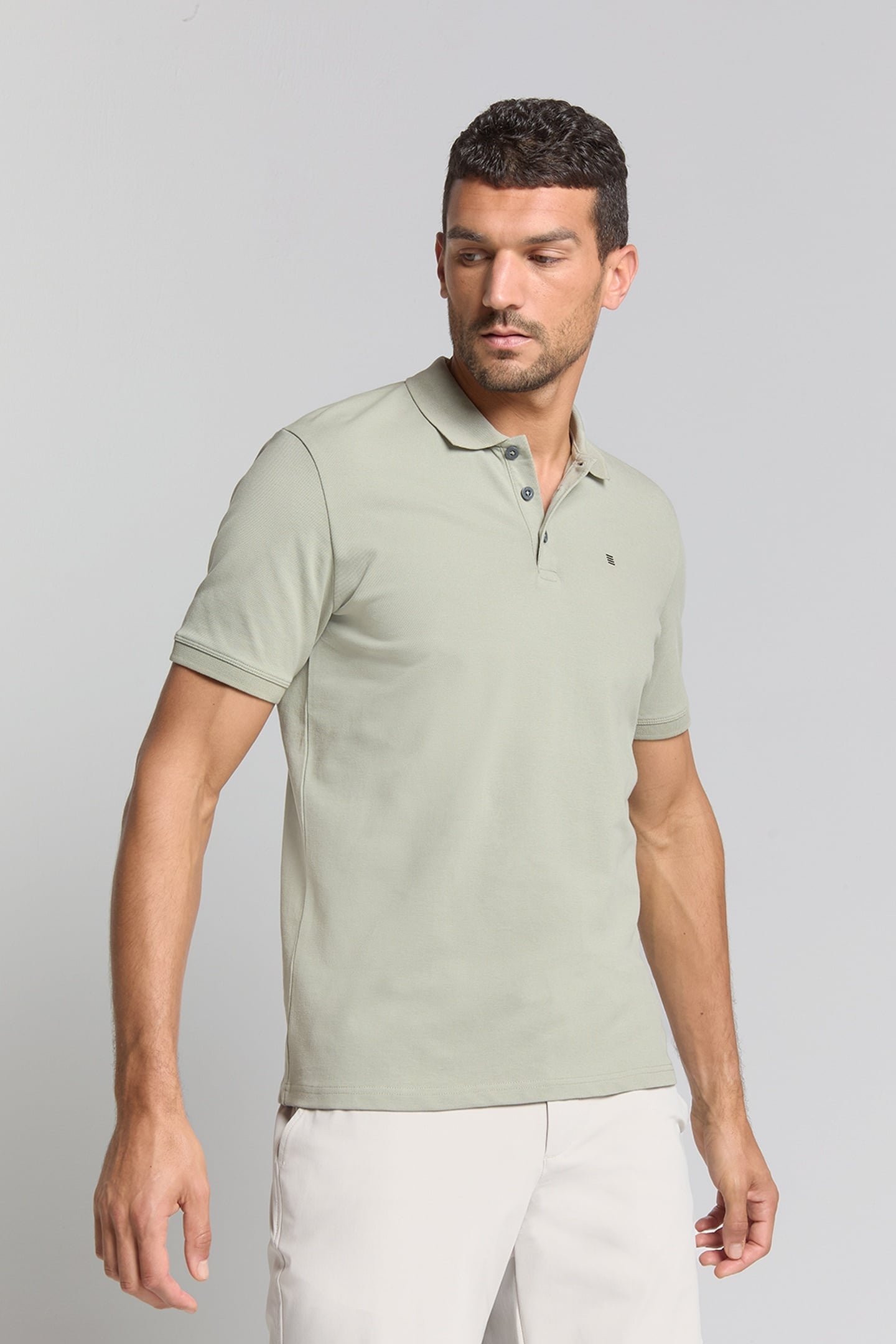 POLO PIQUE SOLID STRETCH SMOKE 6